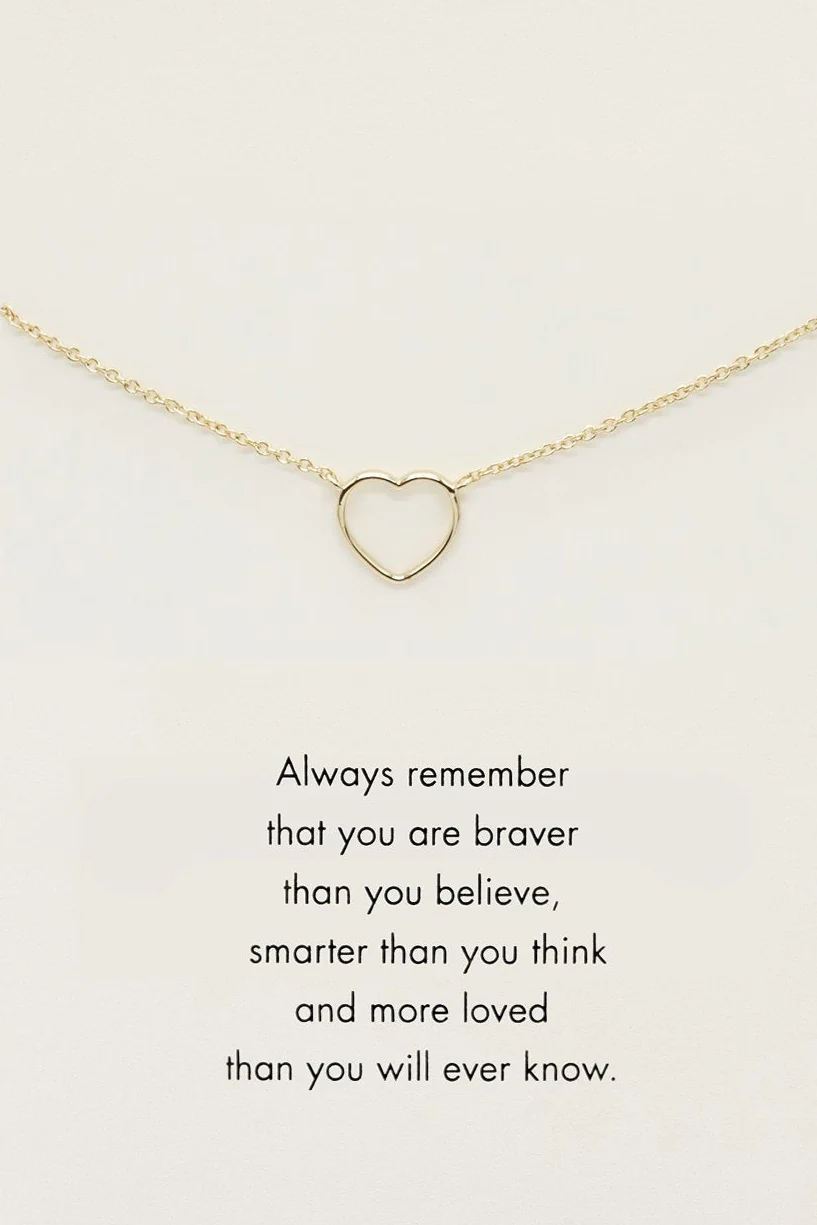Remember Open Heart 14k Gold Plate Necklace