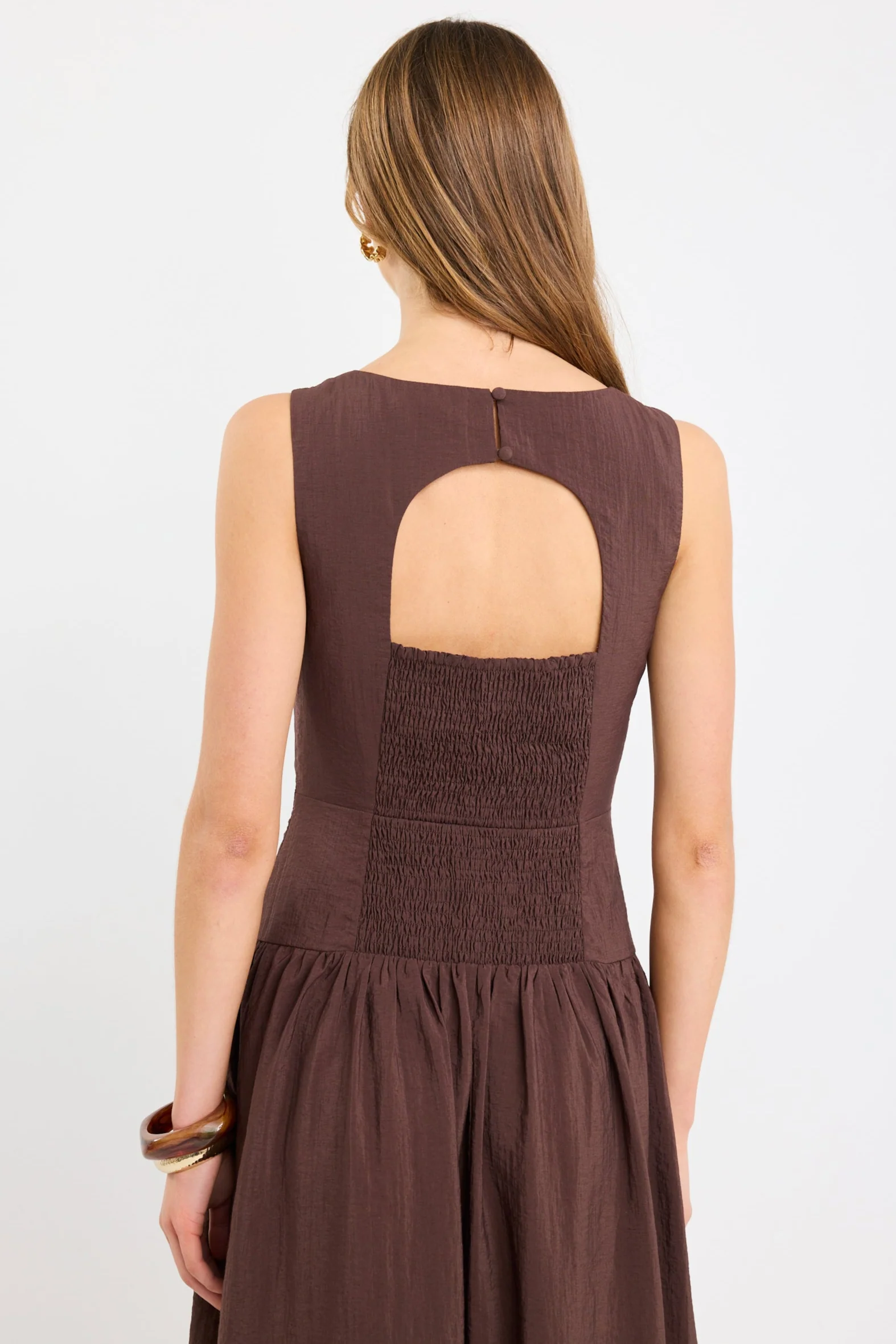Results Chocolate Structured Sleeveless Maxi Dress - Image 7