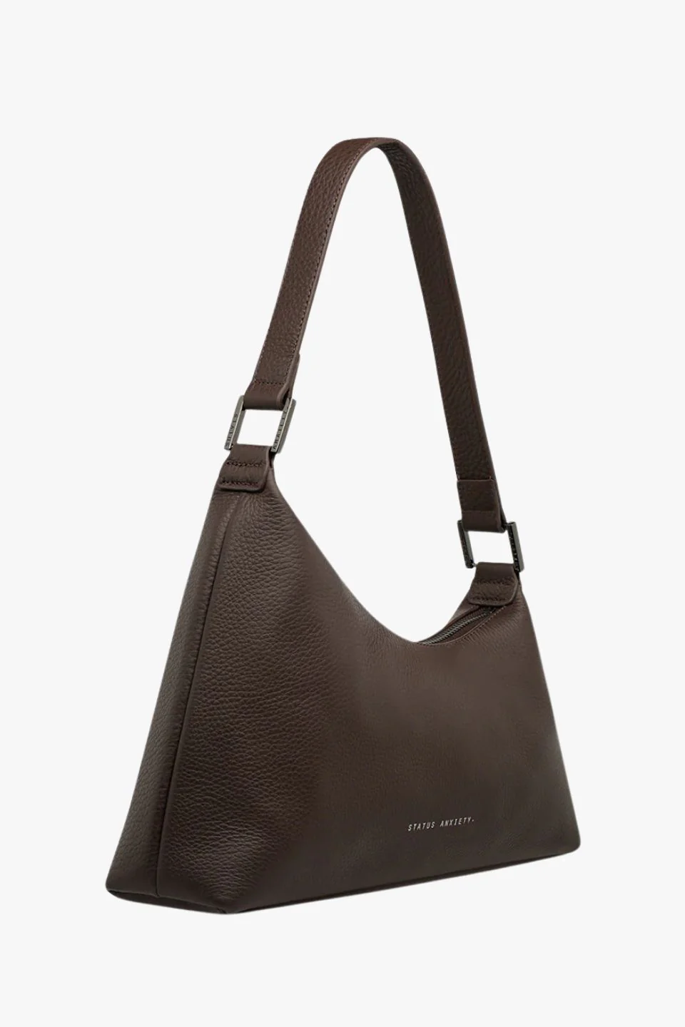 Reverie Cocoa Asymmetric Leather Shoulder Bag - Image 4