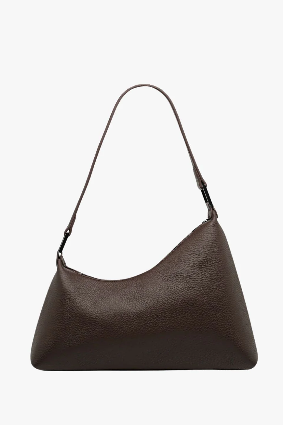 Reverie Cocoa Asymmetric Leather Shoulder Bag - Image 6