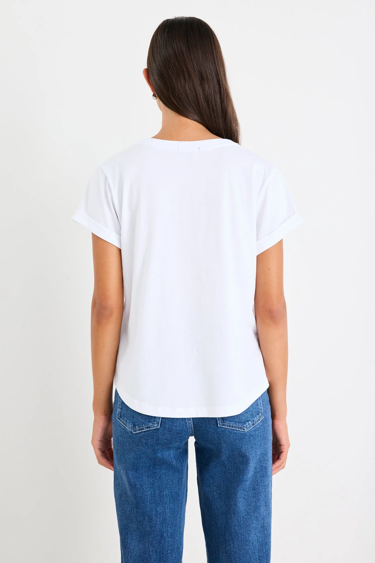 Rhyme White V Neck Short Sleeved Tee - Image 4