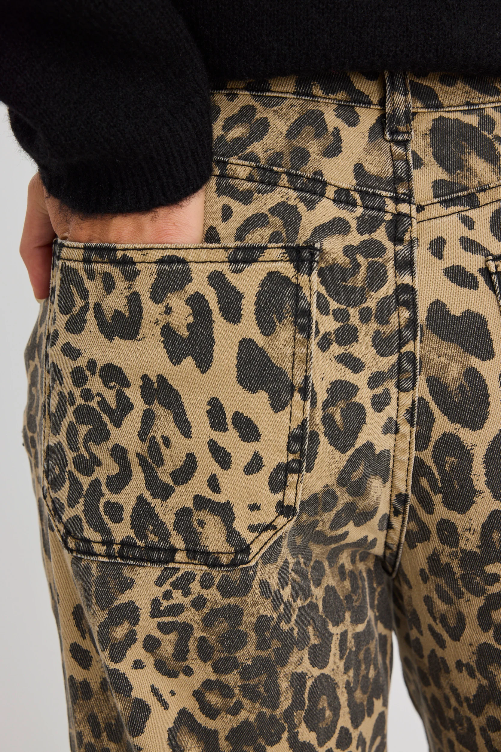 Richmond Leopard Mid Rise Wide Leg Jean - Image 5