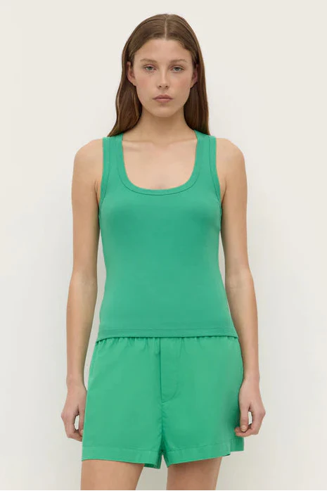 Robyn Bright Green Scoop Neck Rib Tank
