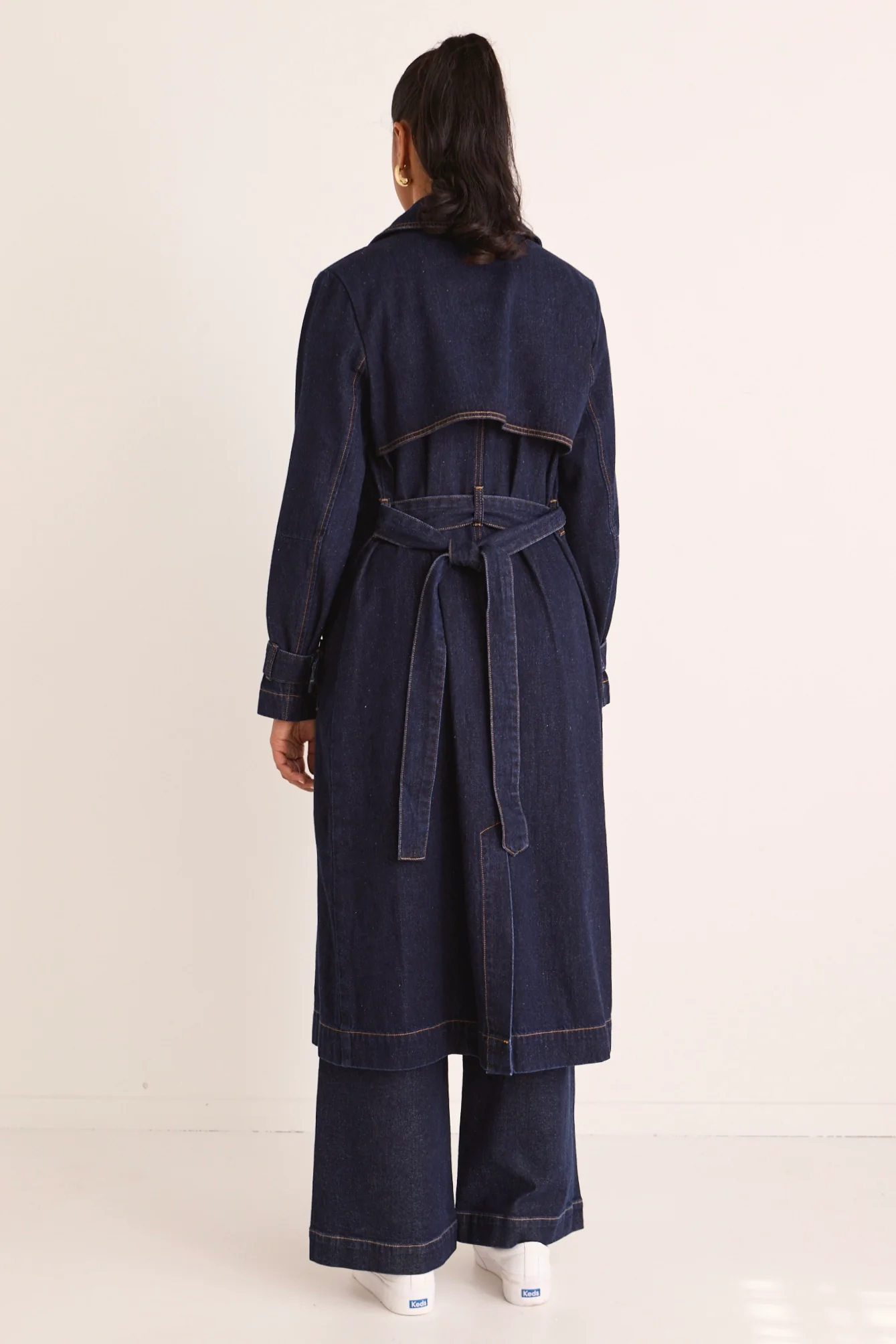 Rodeo Indigo Denim Trench Coat - Image 10