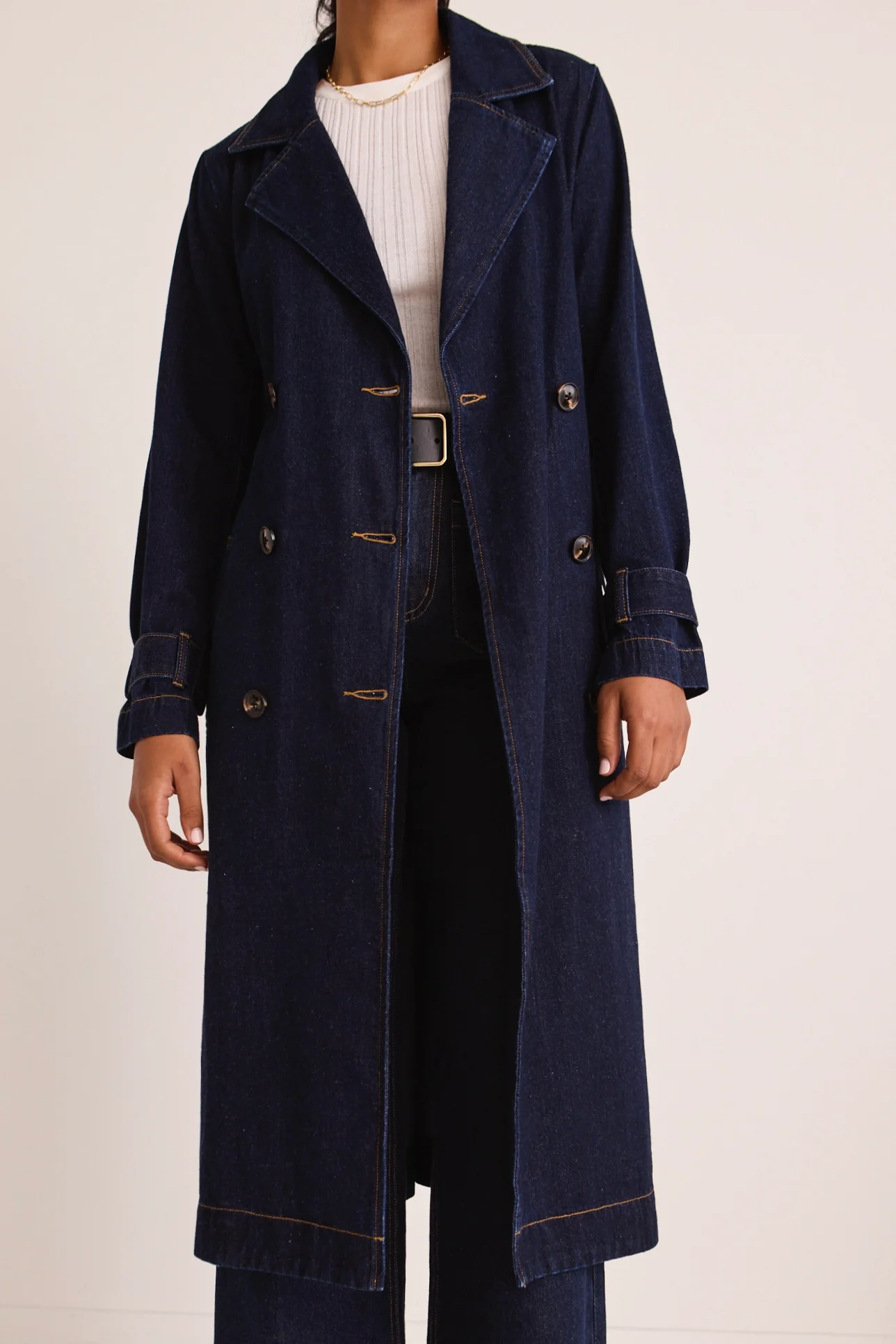 Rodeo Indigo Denim Trench Coat - Image 4