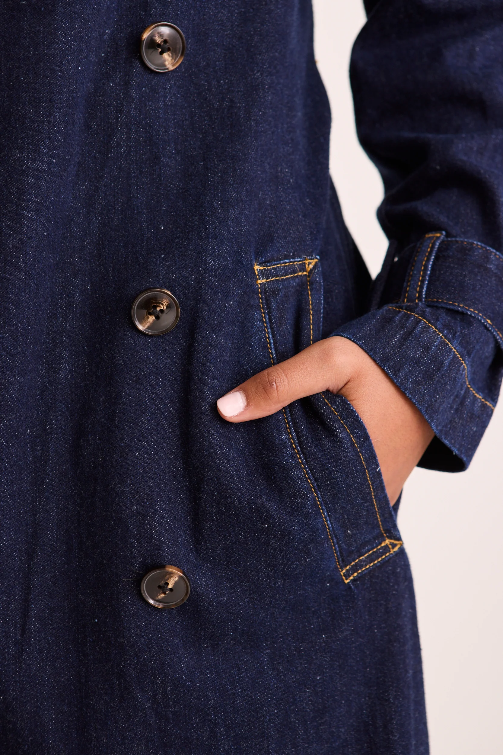 Rodeo Indigo Denim Trench Coat - Image 6