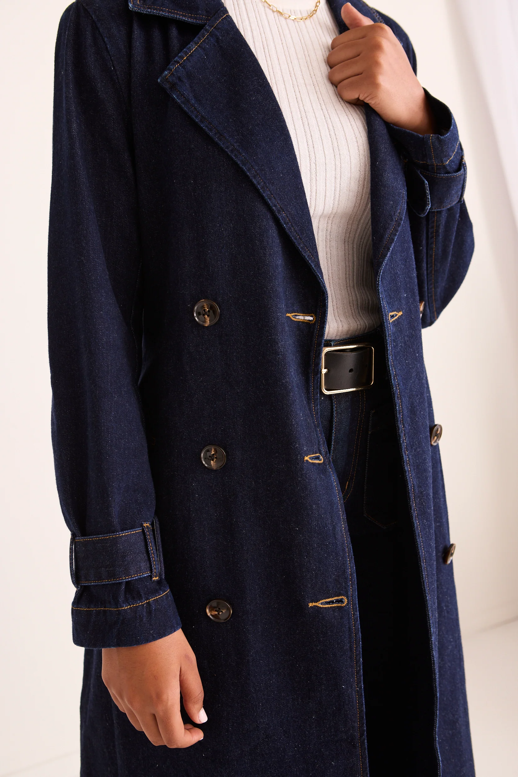 Rodeo Indigo Denim Trench Coat - Image 7