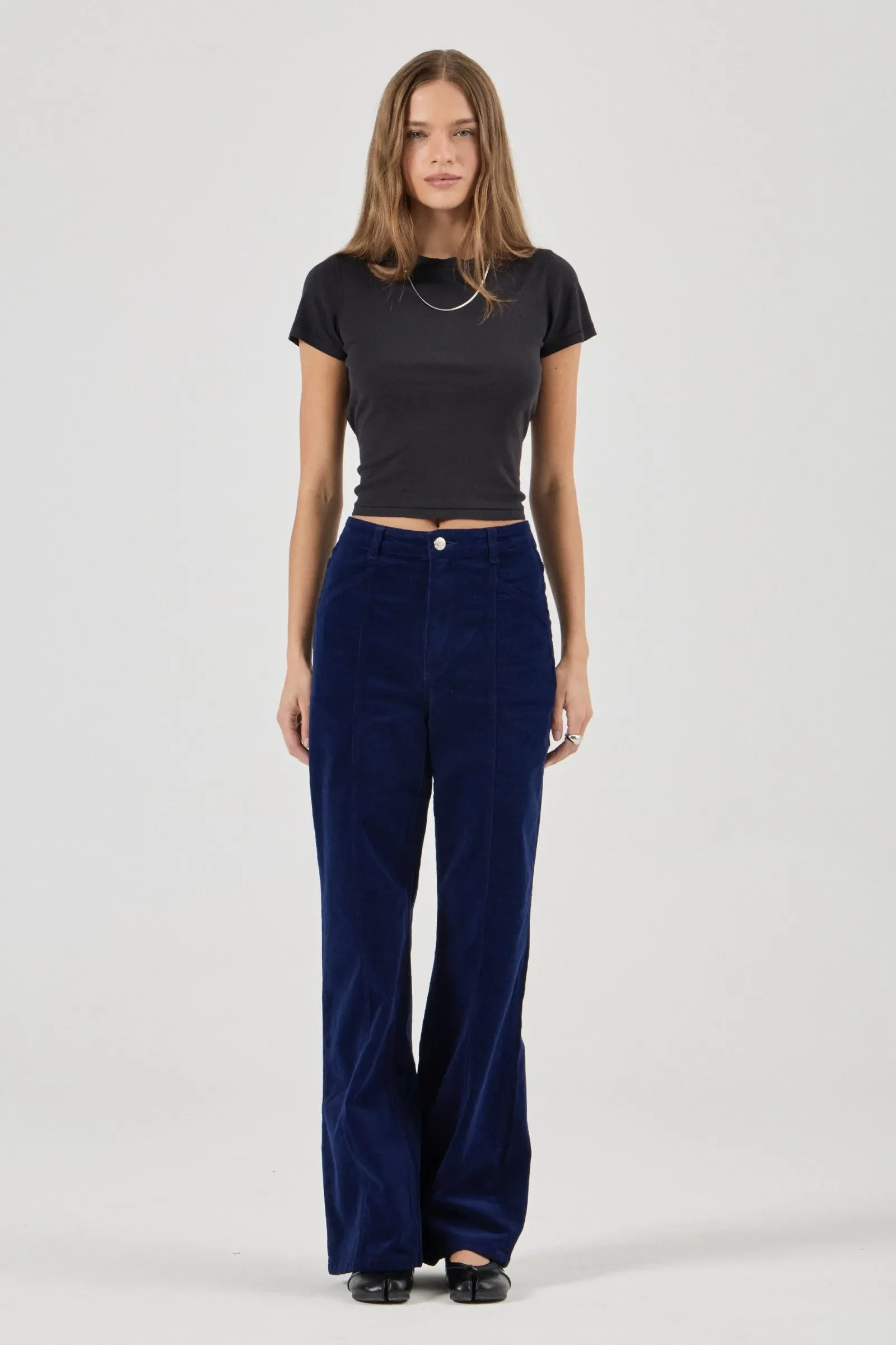 Sailor Marine Blue Deco Wide Long Cord Pant