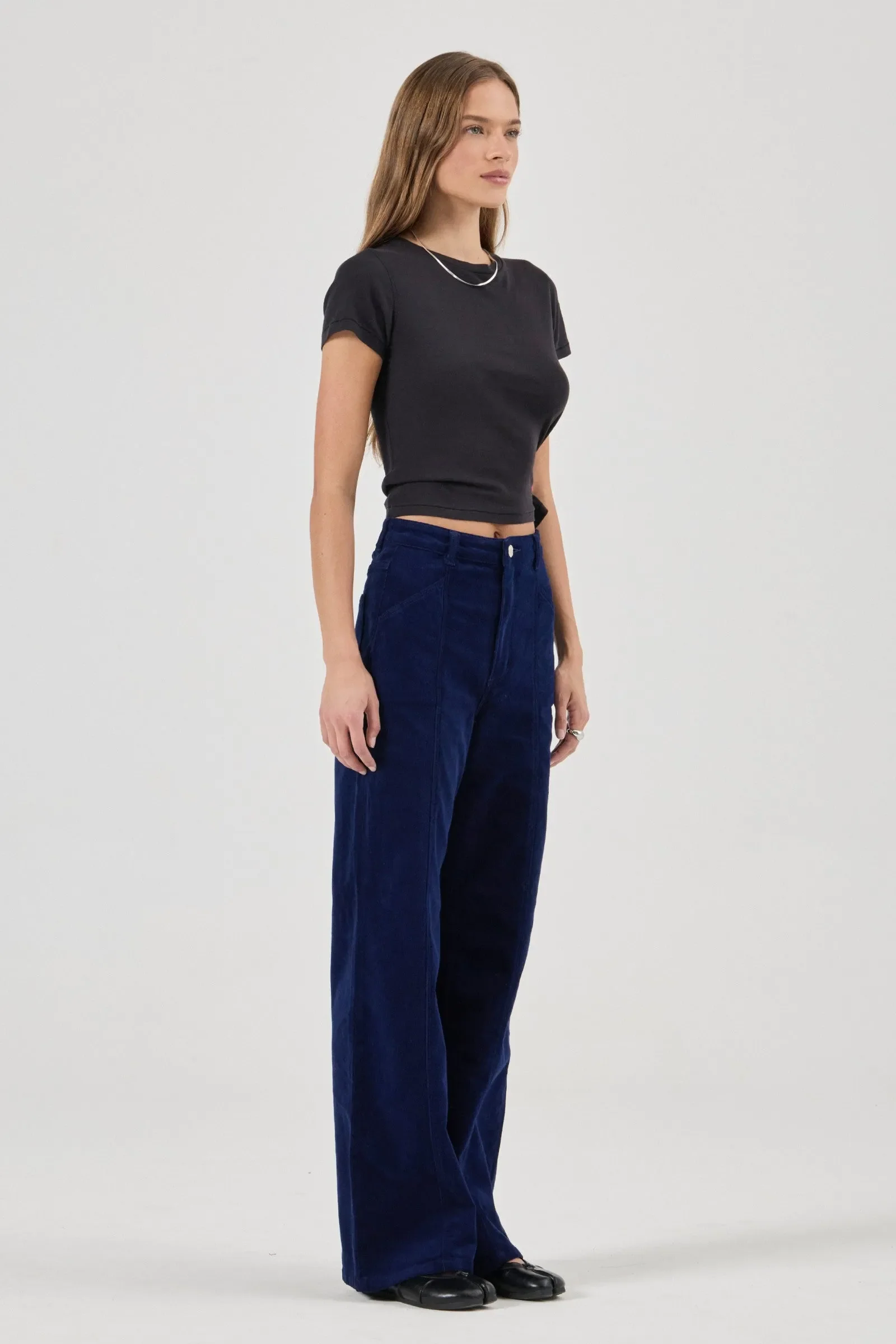 Sailor Marine Blue Deco Wide Long Cord Pant - Image 5