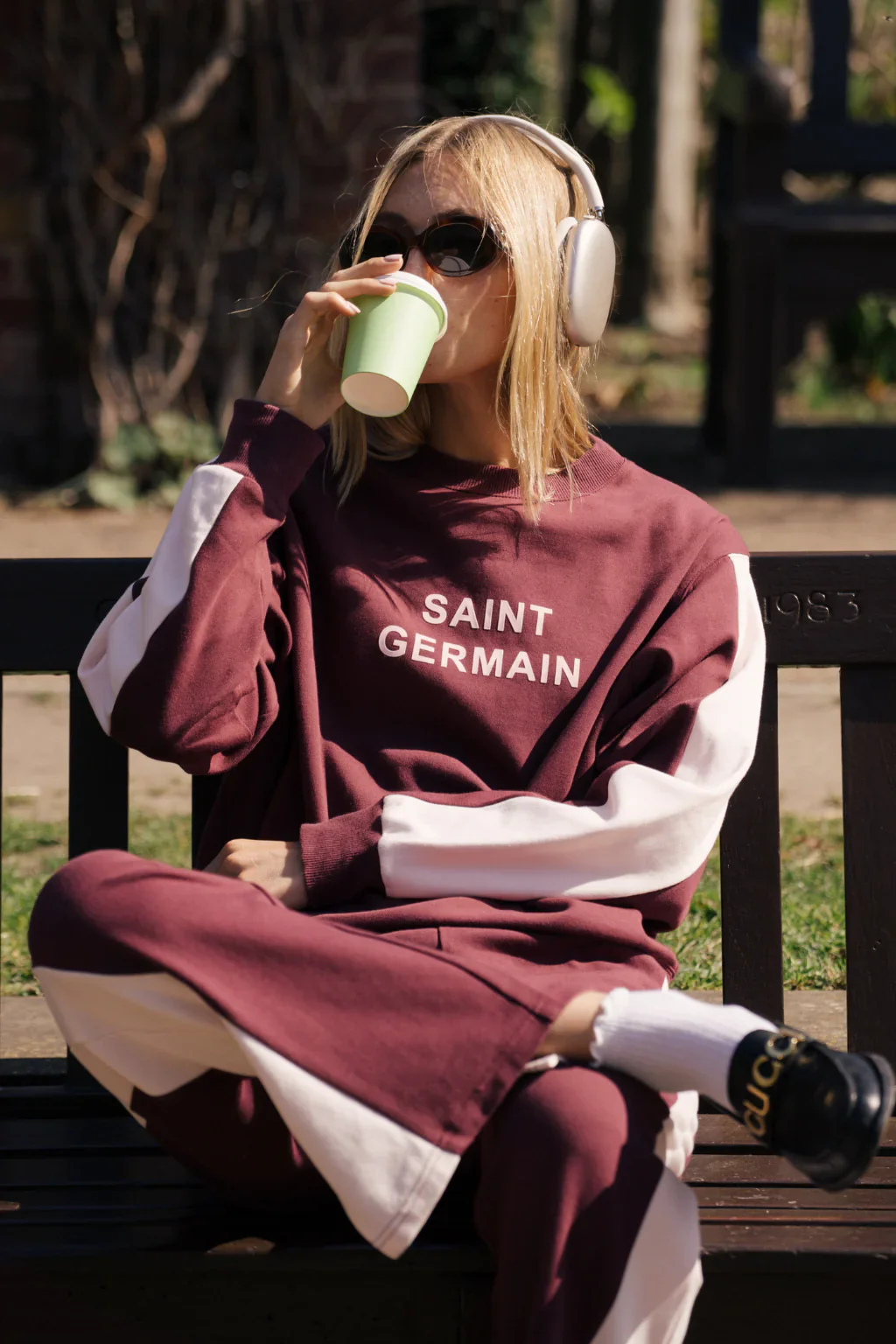 Saint Germain Red Wine Knit Sweatshirt - Image 4