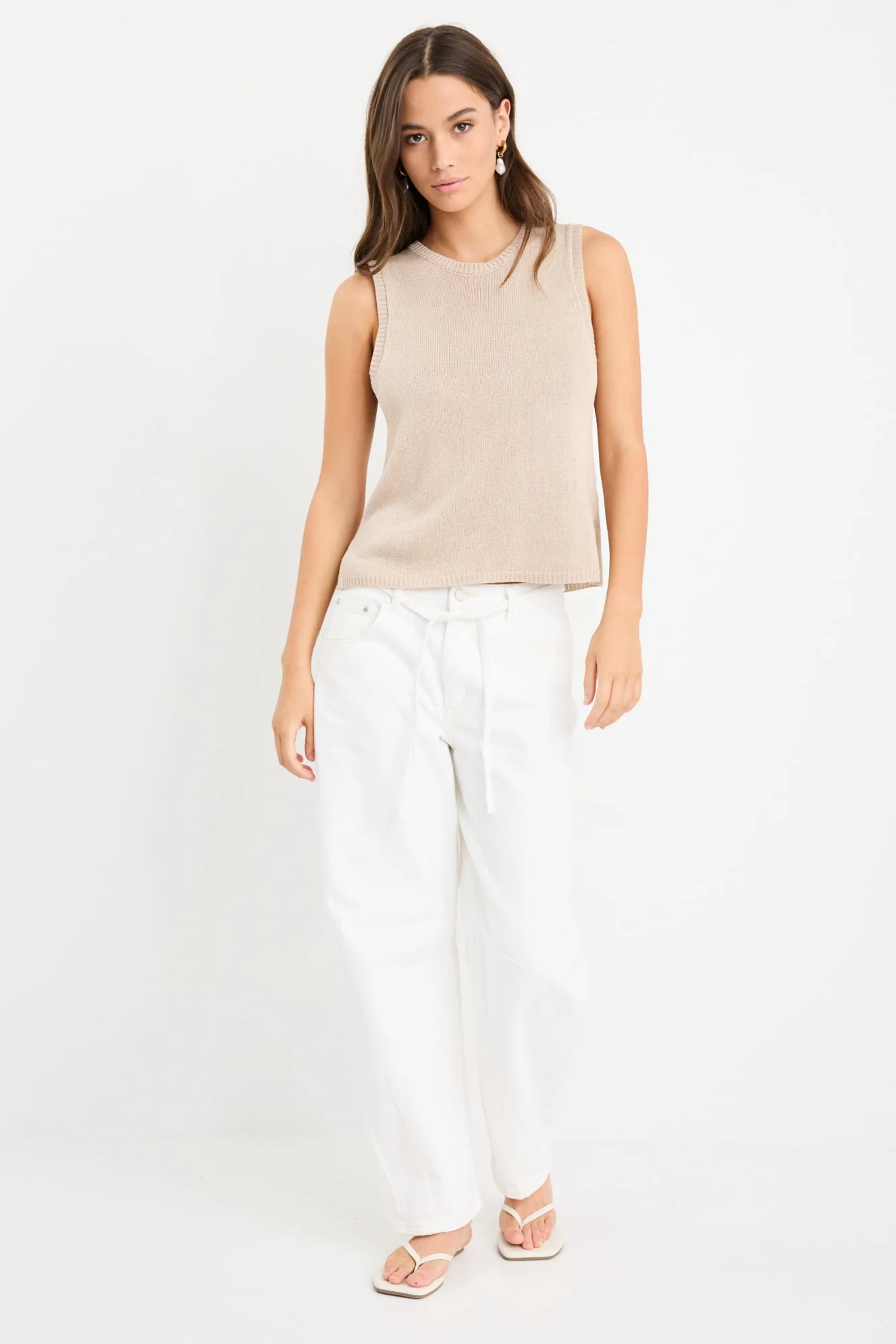 Salute Sand Relaxed Sleeveless Knit Tank Top - Image 2