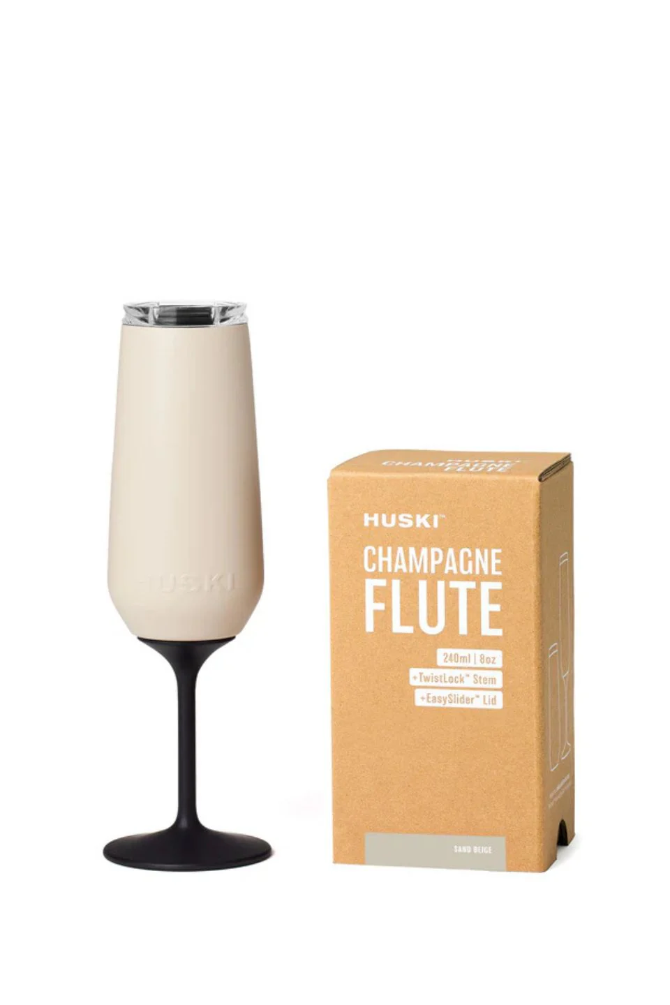 Sand Beige Champagne Flute with Stem
