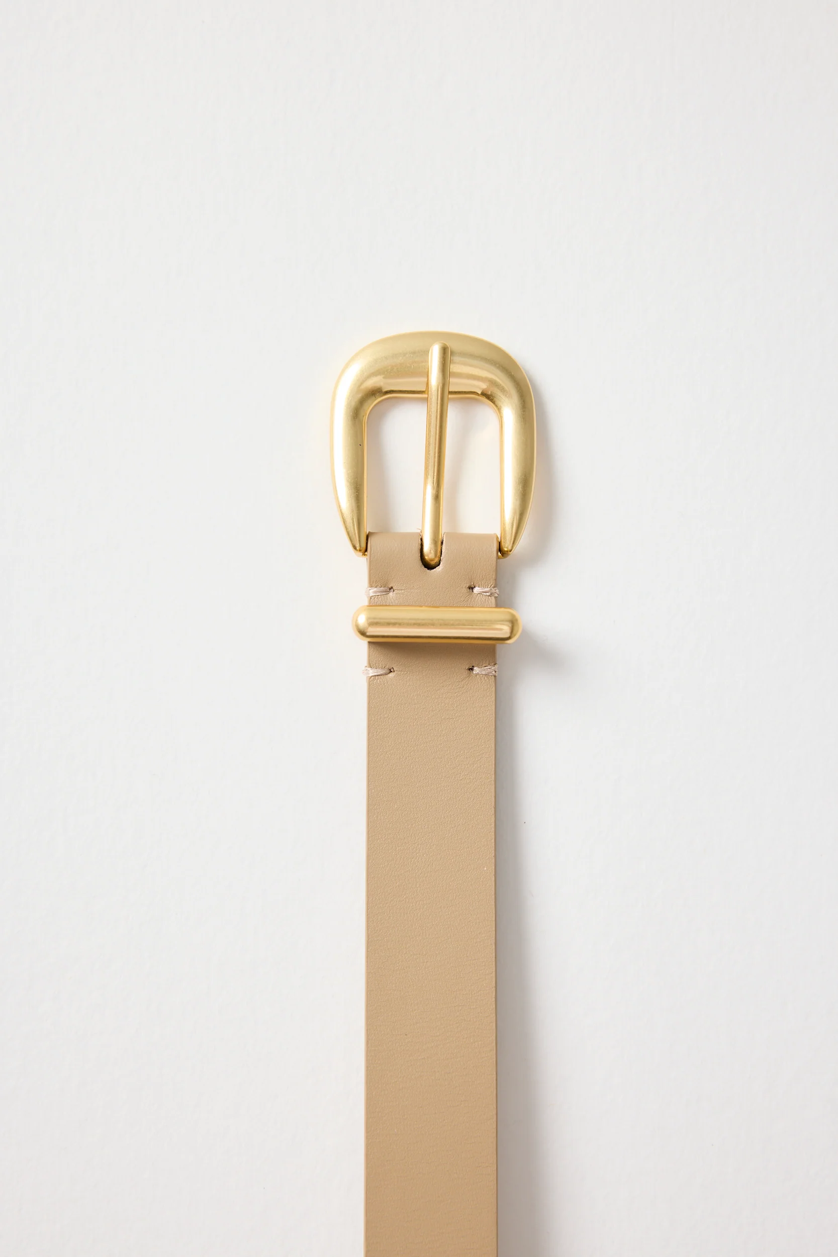 Sand Gold Buckle Leather Belt - Image 3
