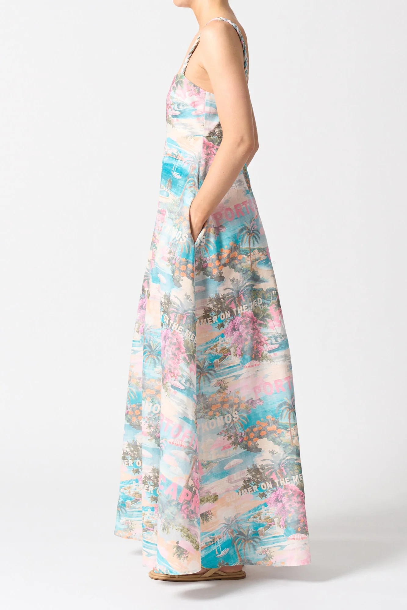 Sardinia Pink Summer On The Med Strappy Maxi Dress - Image 3