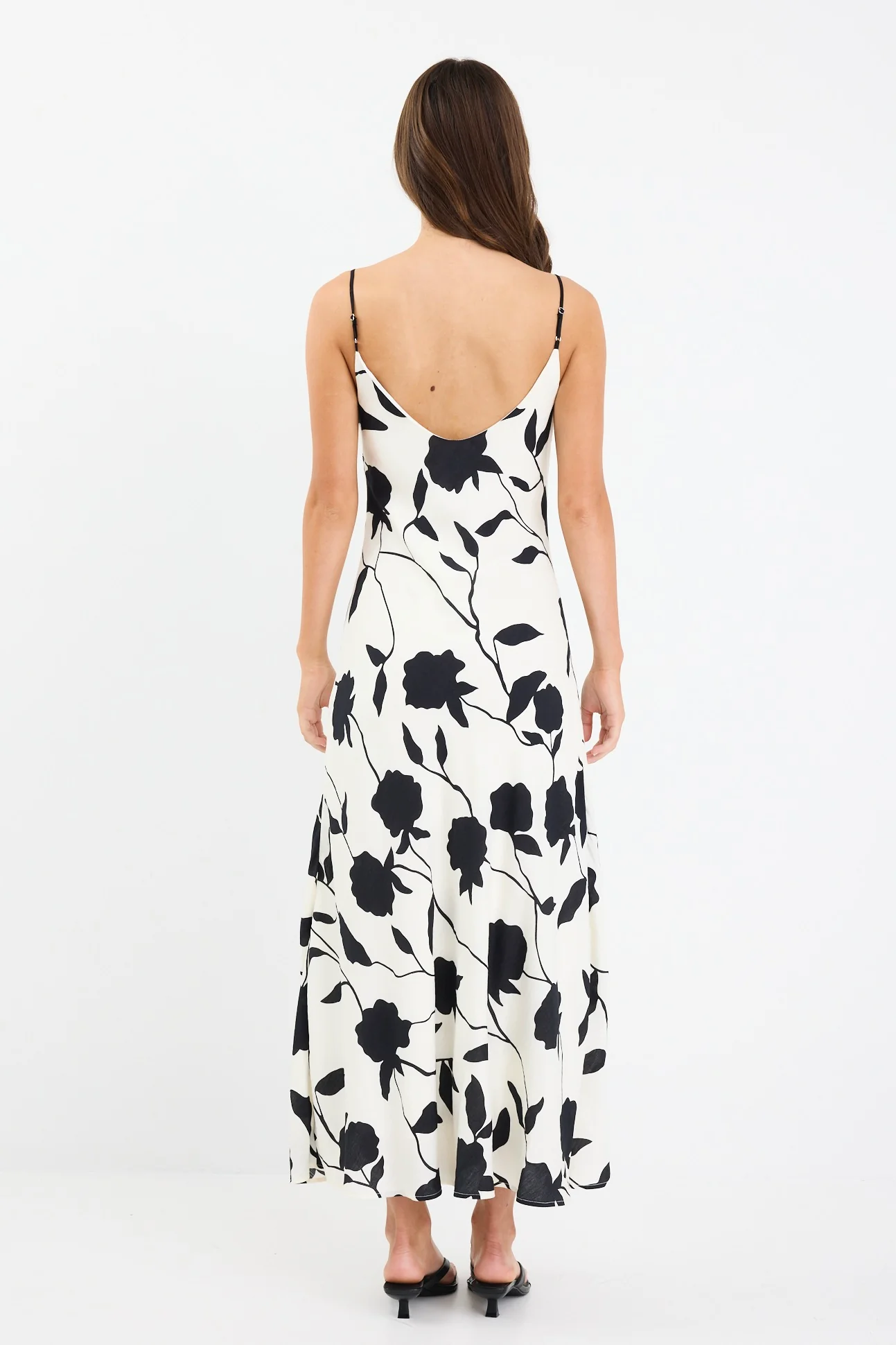 Saturn Ivory Floral Strappy Bias Slip Maxi Dress - Image 5