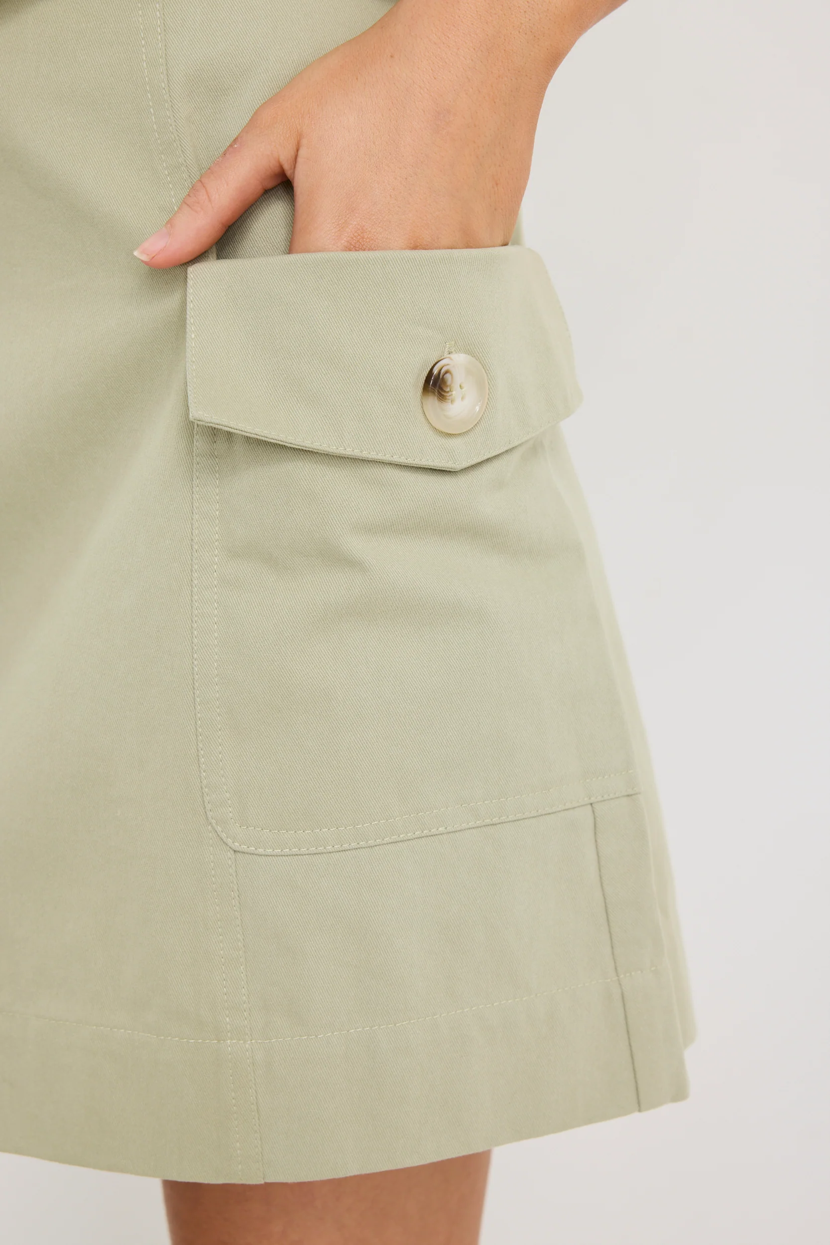Savanna Sage Canvas Pocket Mini Skirt - Image 3
