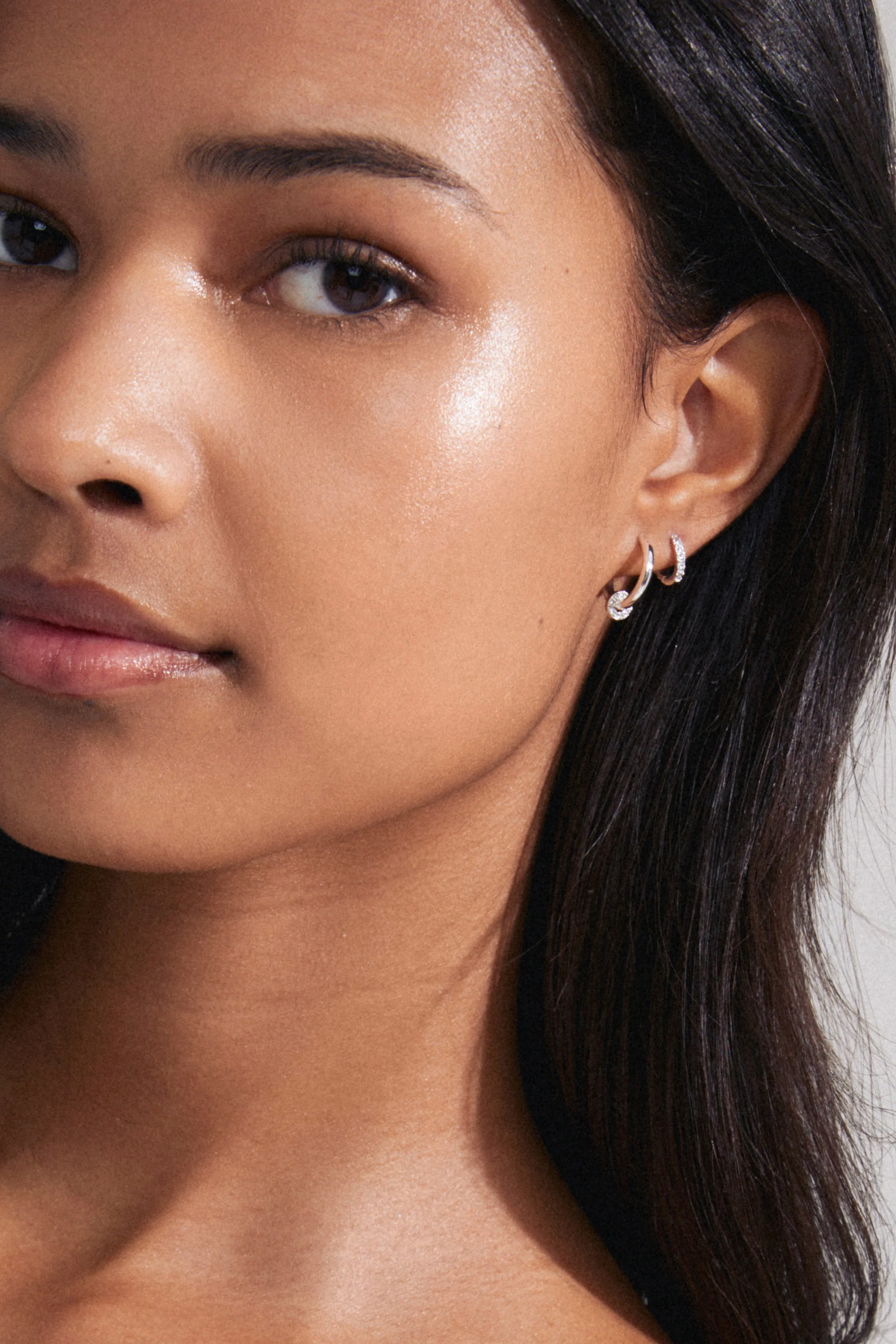Scottie Silver Crystal Hoop Earring Set - Image 2
