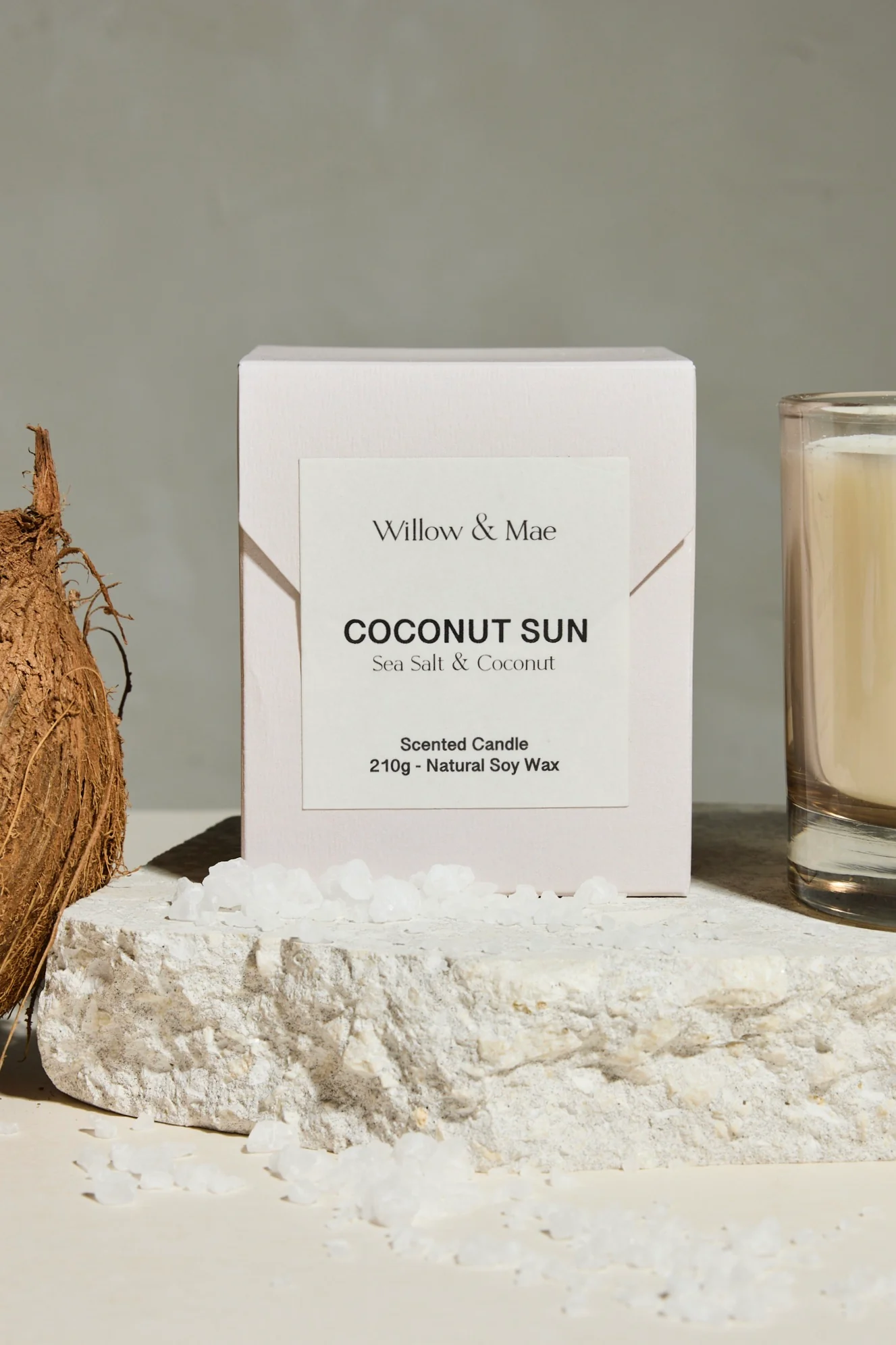Coconut Sun Sea Salt + Coconut 210g Soy Candle - Image 2