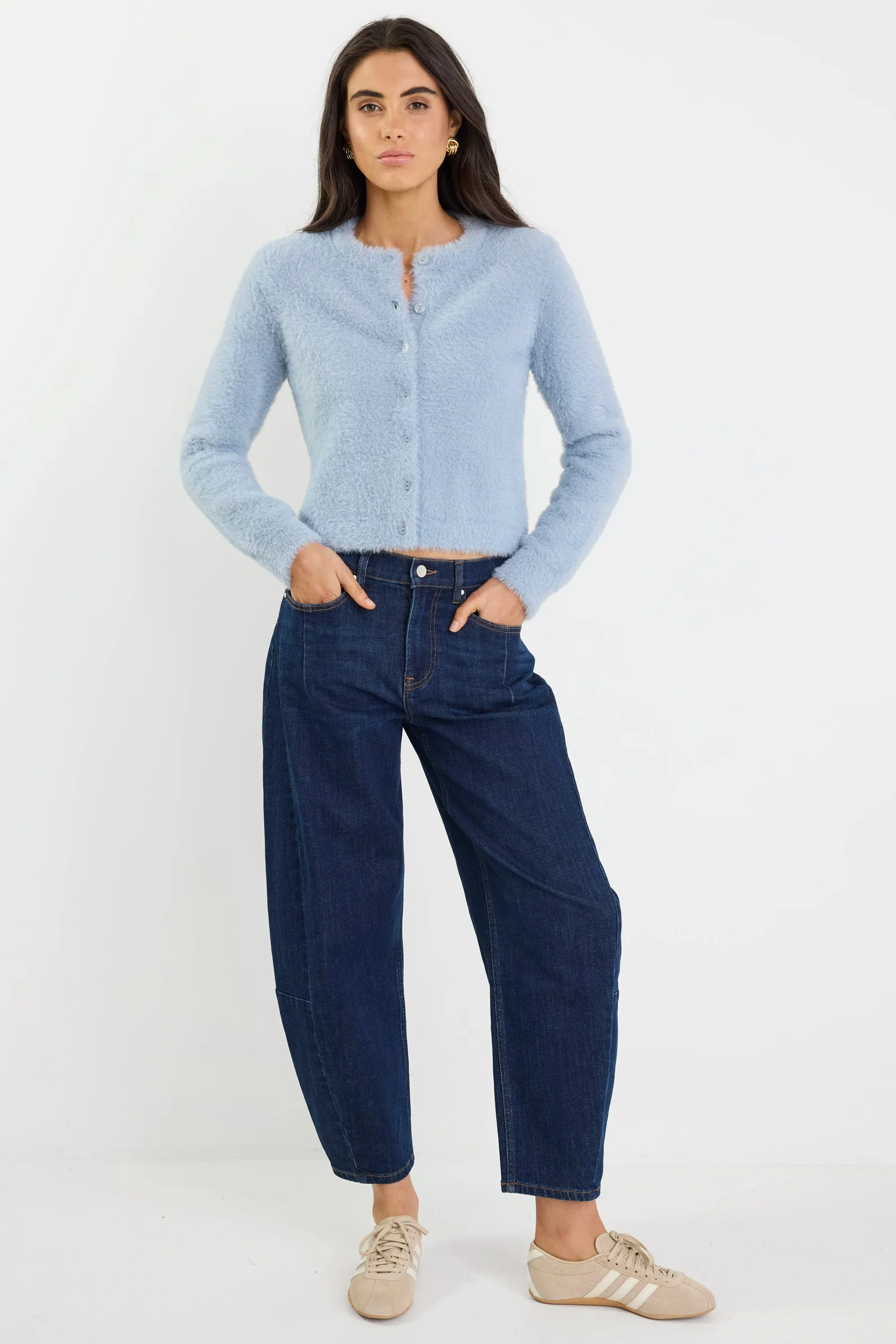 Sequel Light Blue Fluffy Knit LS Cardigan - Image 5