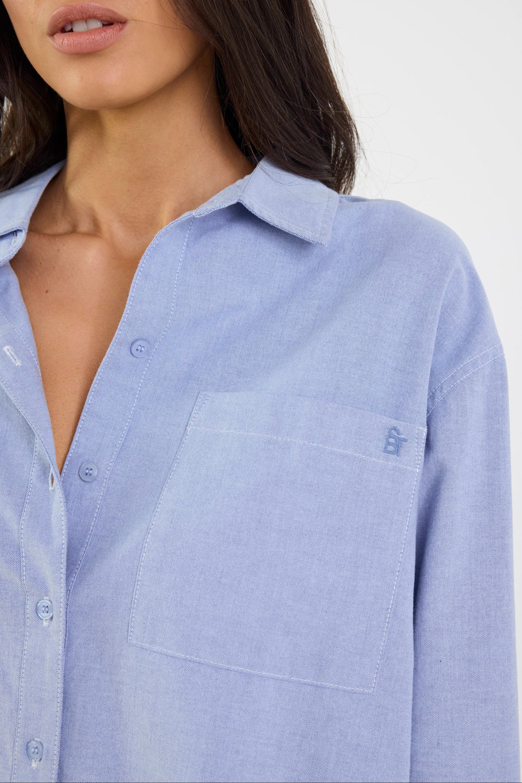 Signature Blue Oxford Oversized Shirt - Image 6