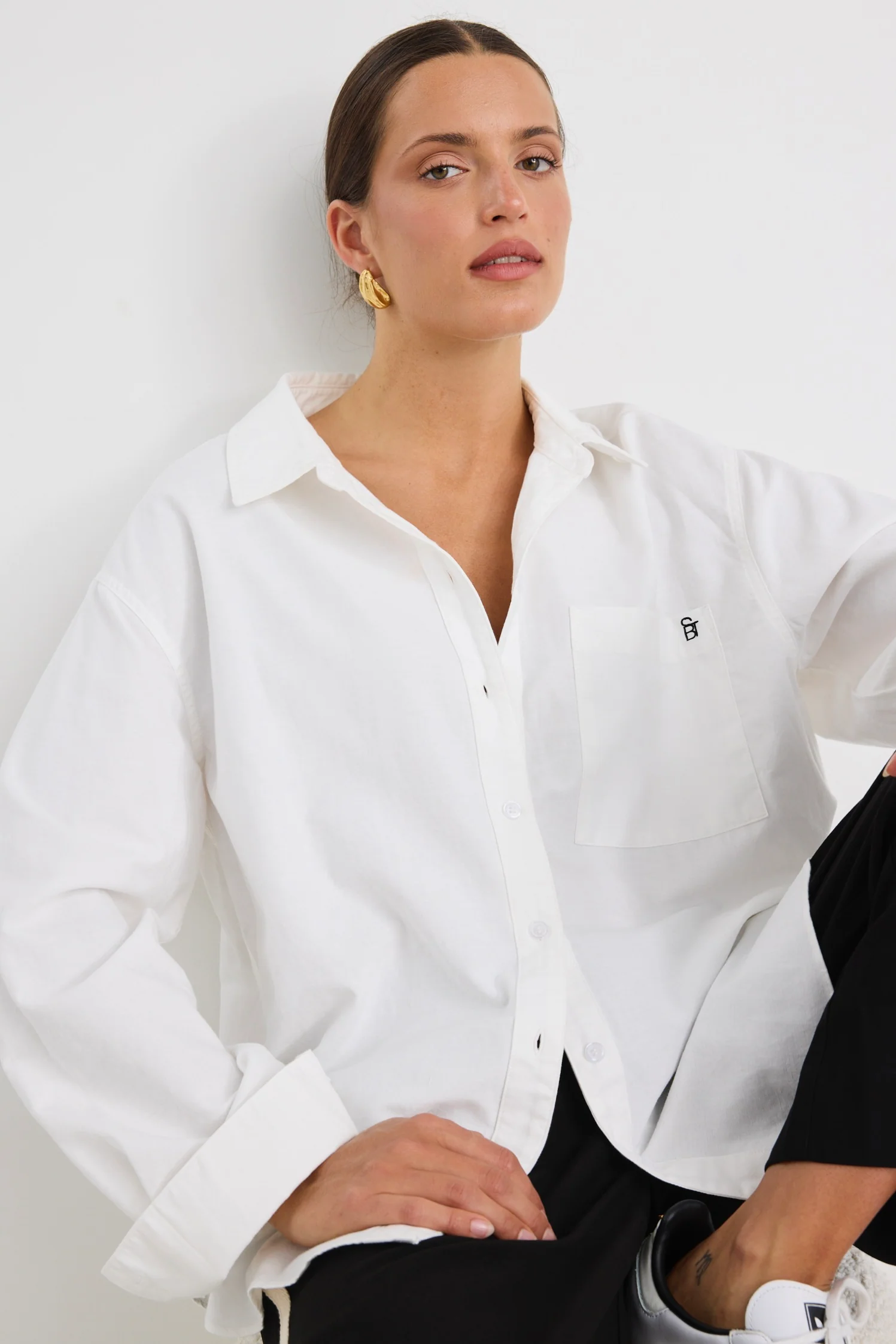 Signature Ivory Oxford Oversized Shirt