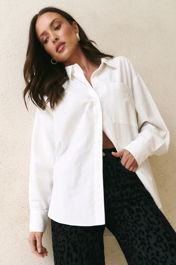 Signature Ivory Oxford Oversized Shirt - Image 3