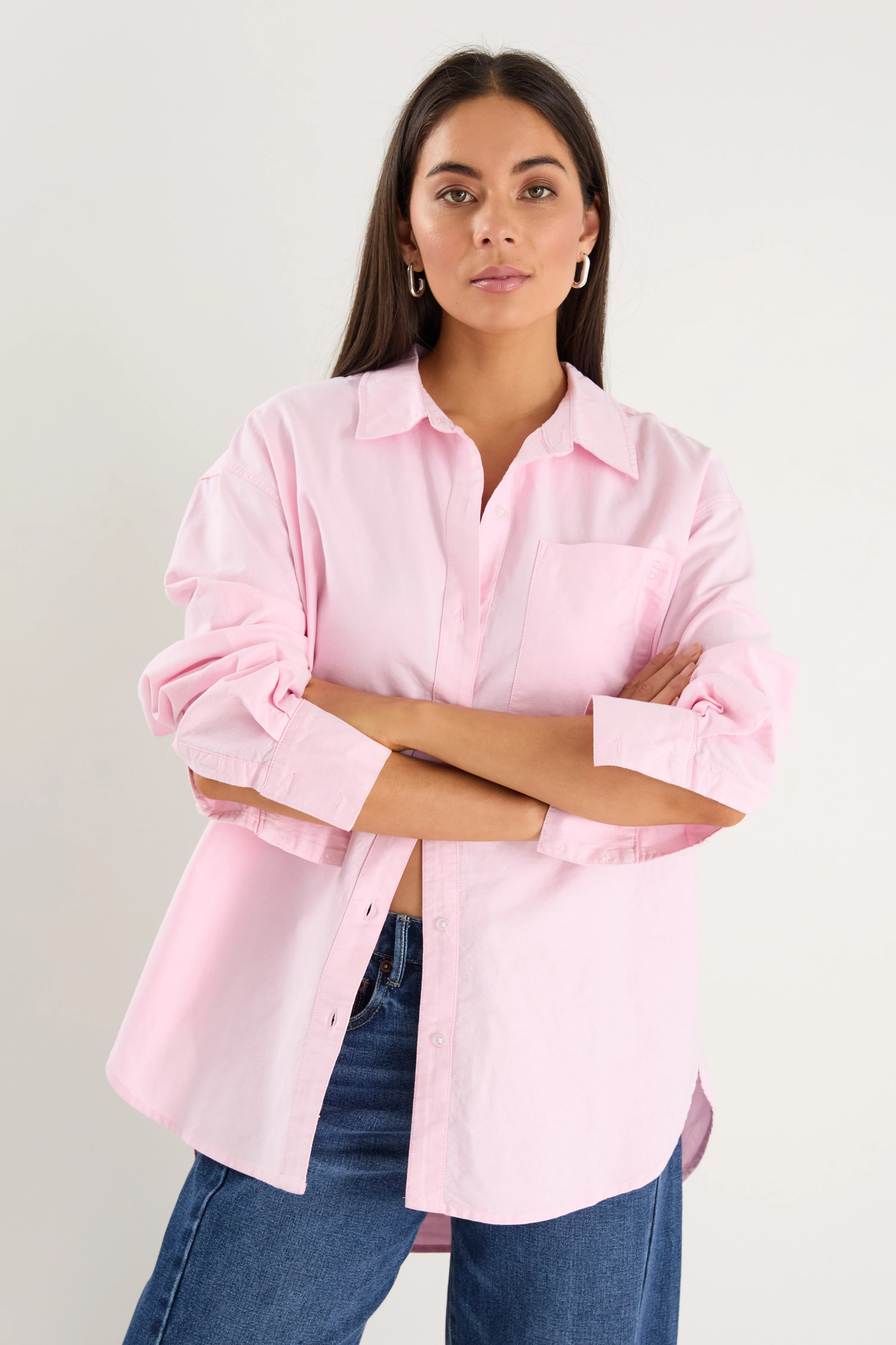 Signature Pink Oxford Oversized Boyfriend Shirt - Image 5