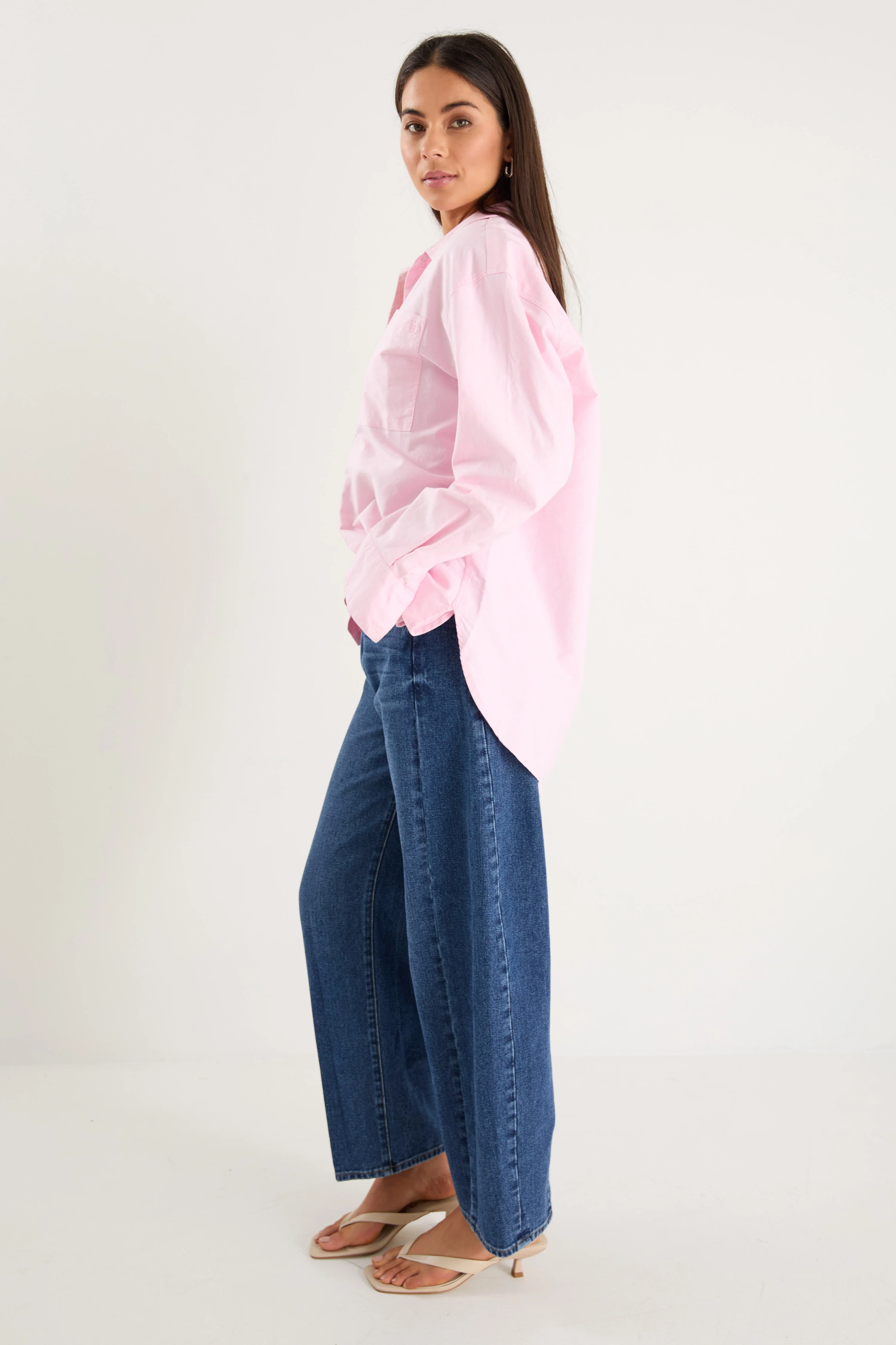 Signature Pink Oxford Oversized Boyfriend Shirt - Image 7