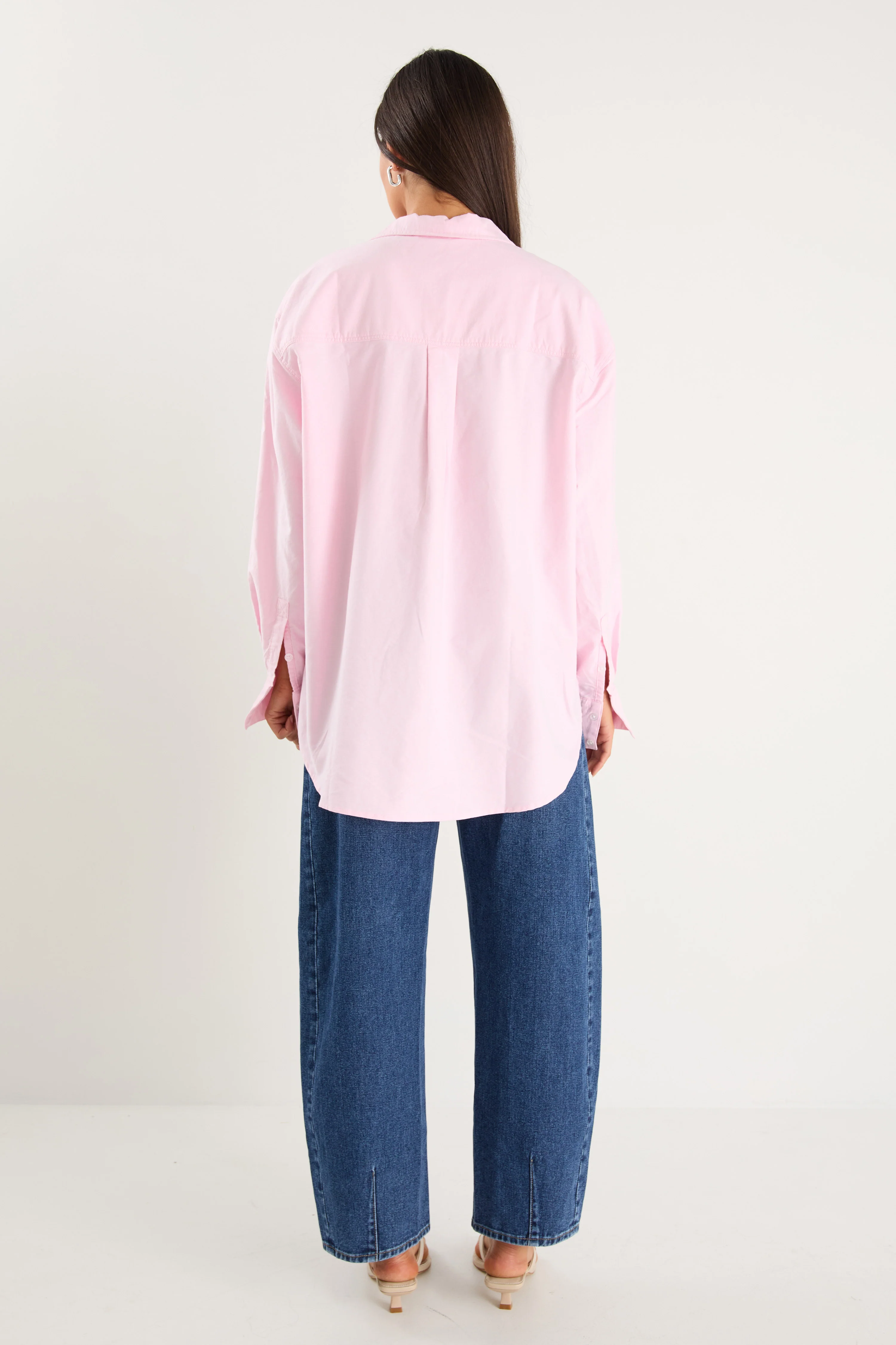 Signature Pink Oxford Oversized Boyfriend Shirt - Image 8