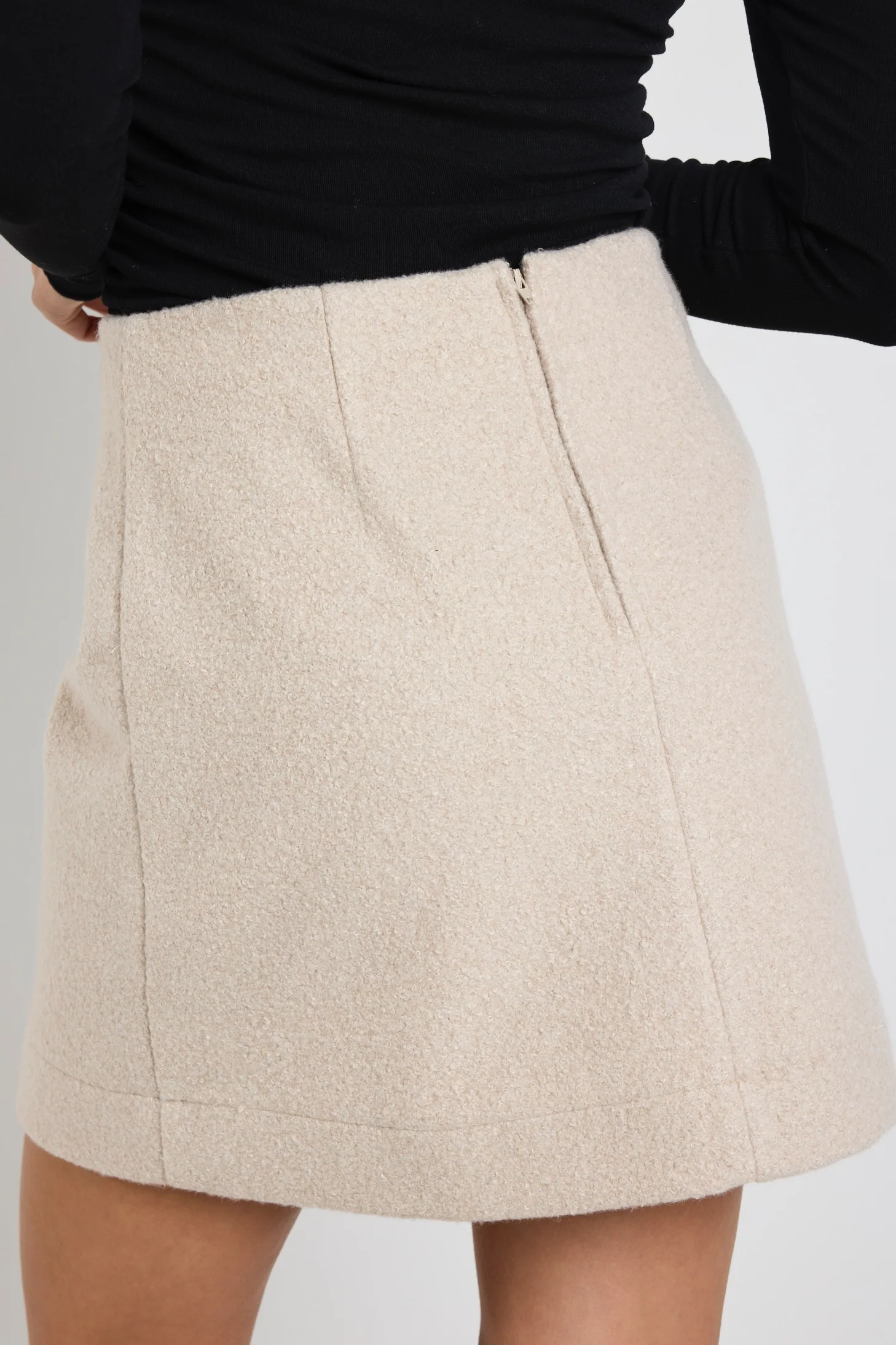 Simmer Taupe Boucle Mini Skirt - Image 4