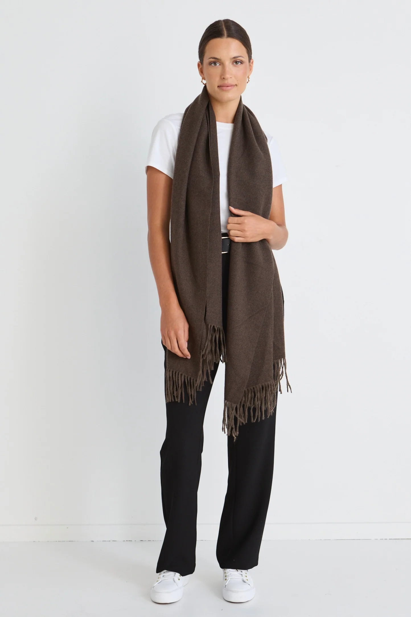 Simple Chocolate Winter Scarf - Image 2