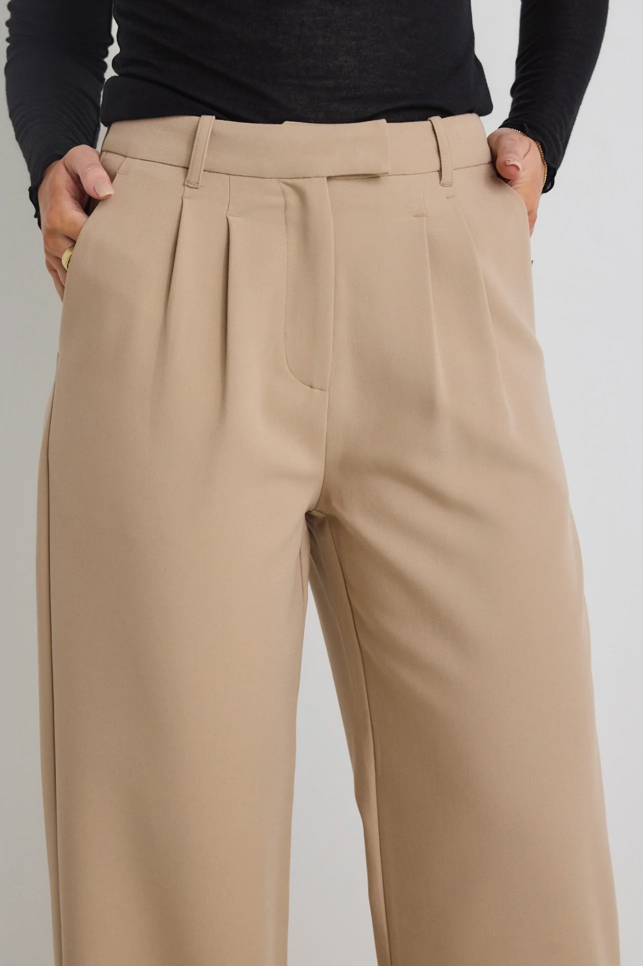 Sister Camel Textured Wide Leg Pants - Image 3