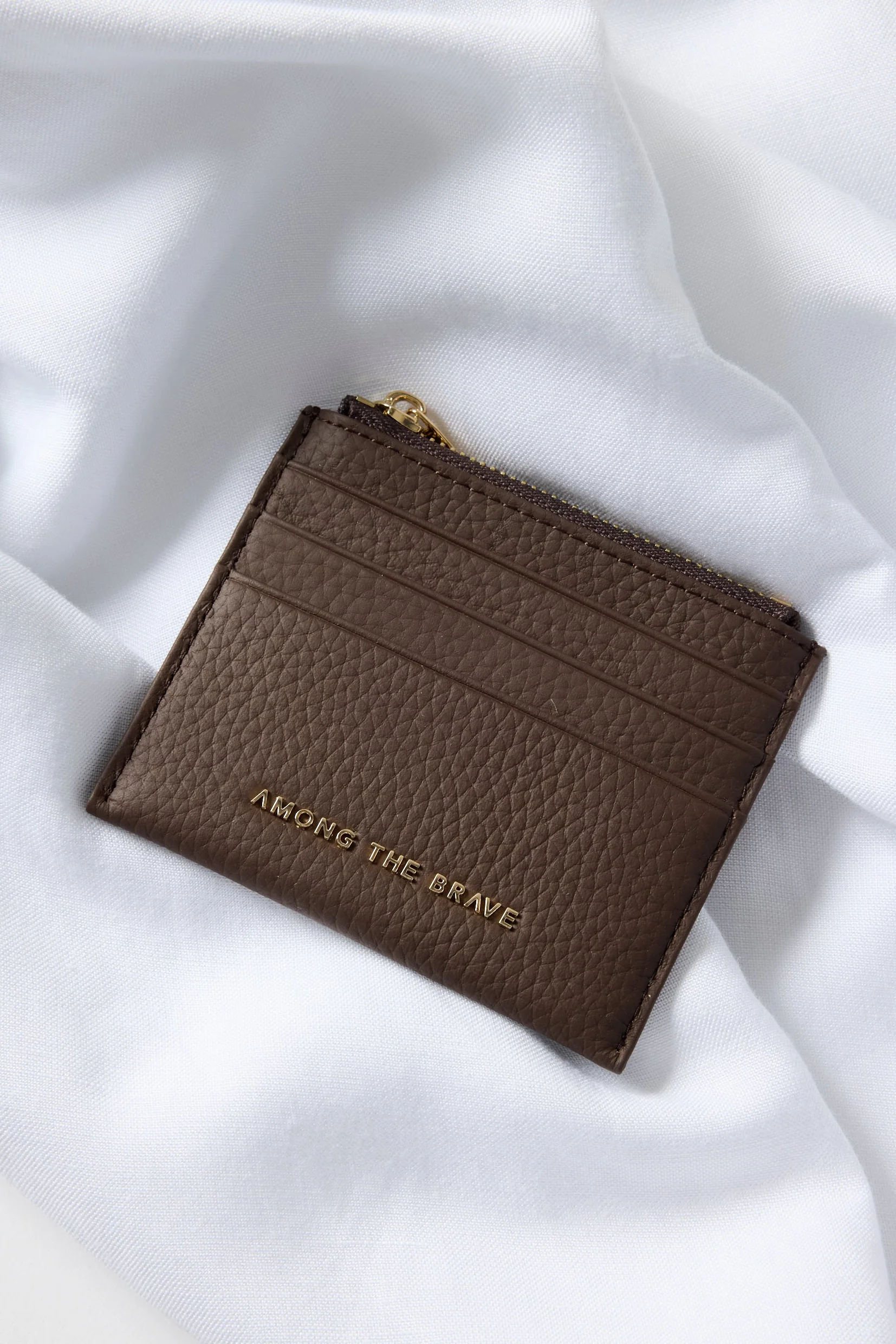 Small Chocolate Leather Card Holder - Image 3
