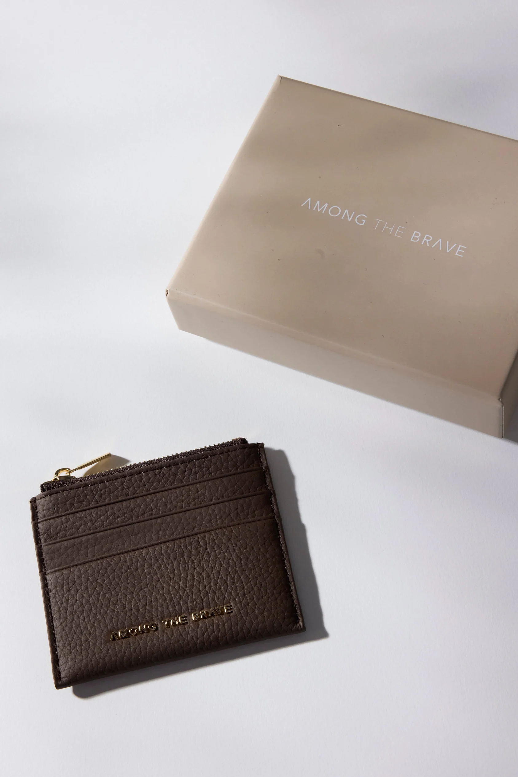 Small Chocolate Leather Card Holder - Image 4