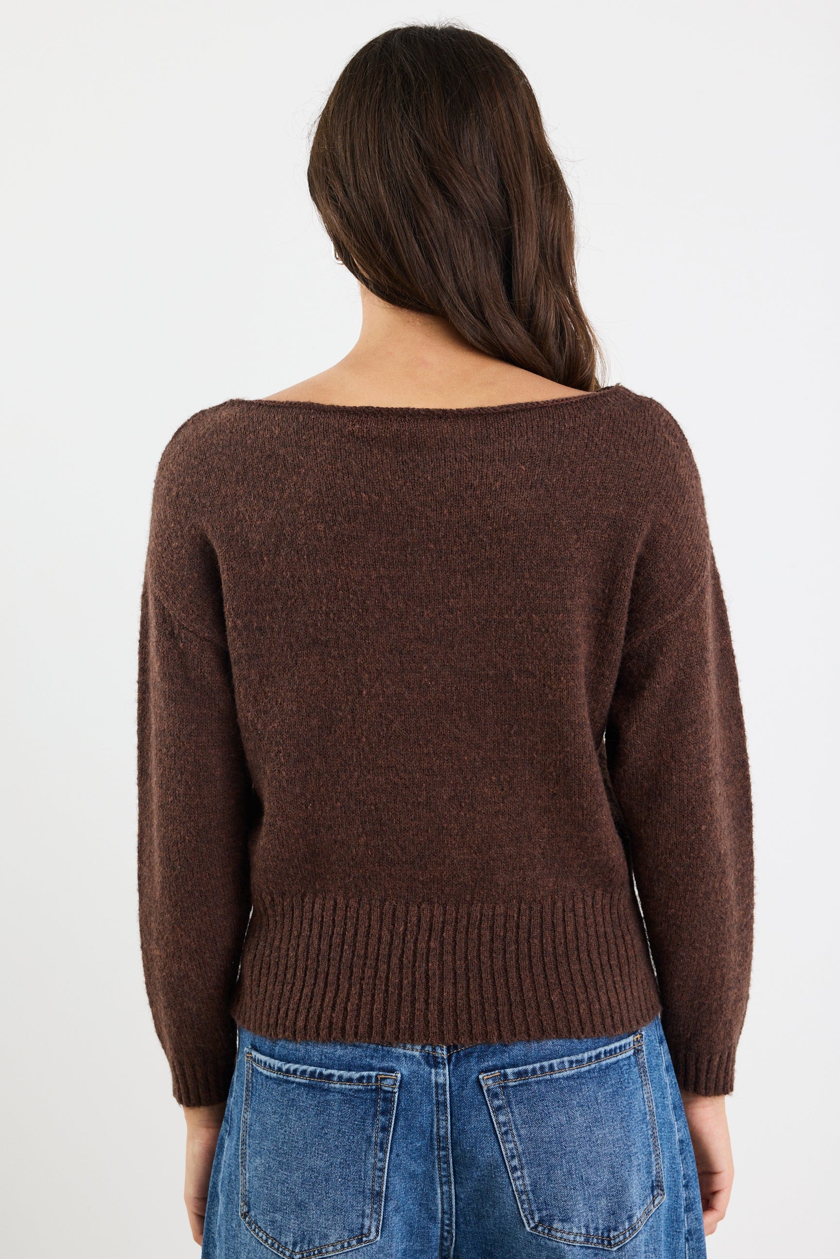 Society Chocolate Off Shoulder Jumper - Image 5