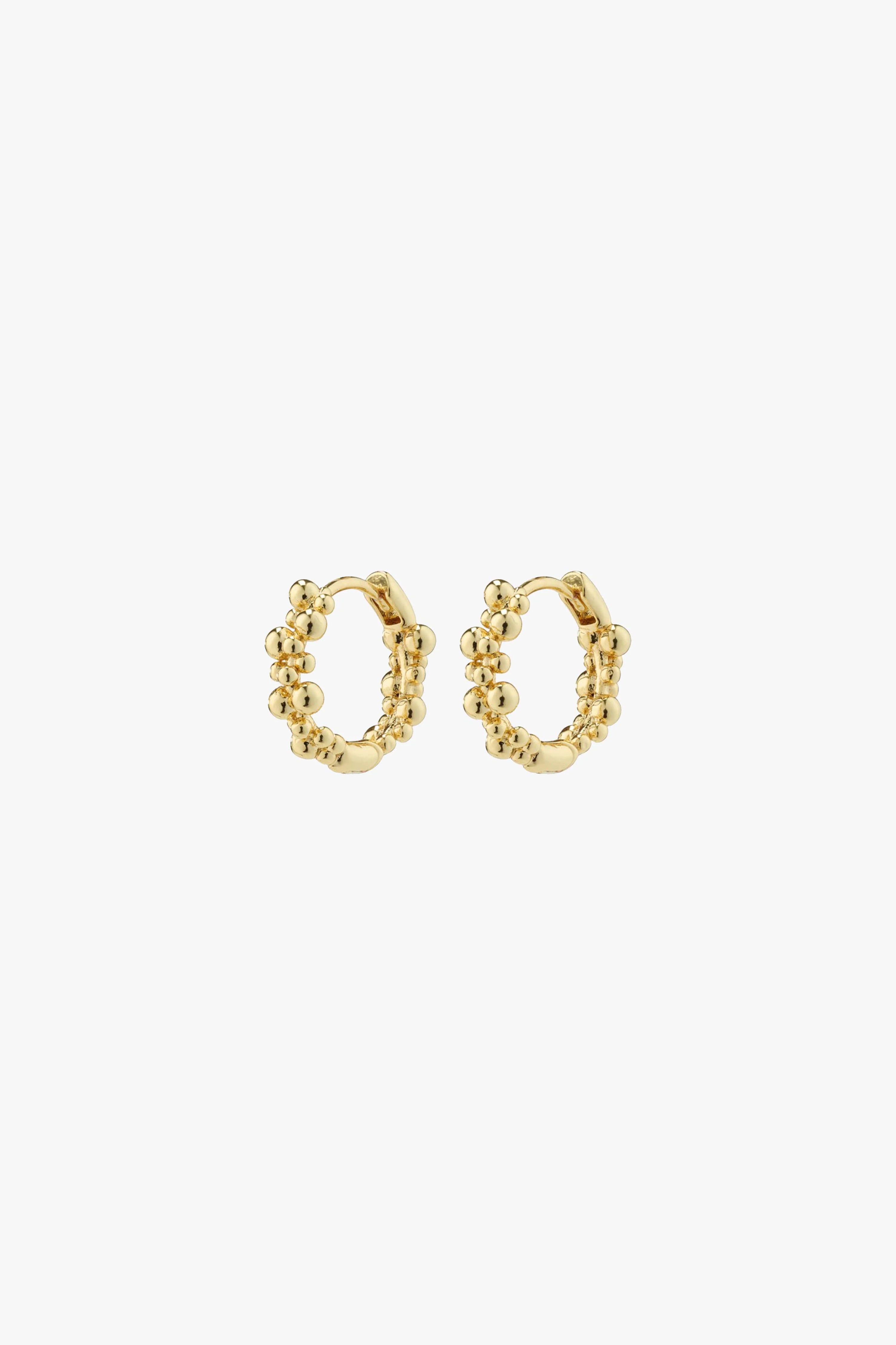Solidarity Recycled Small Bubbles Hoop Earrings Gold