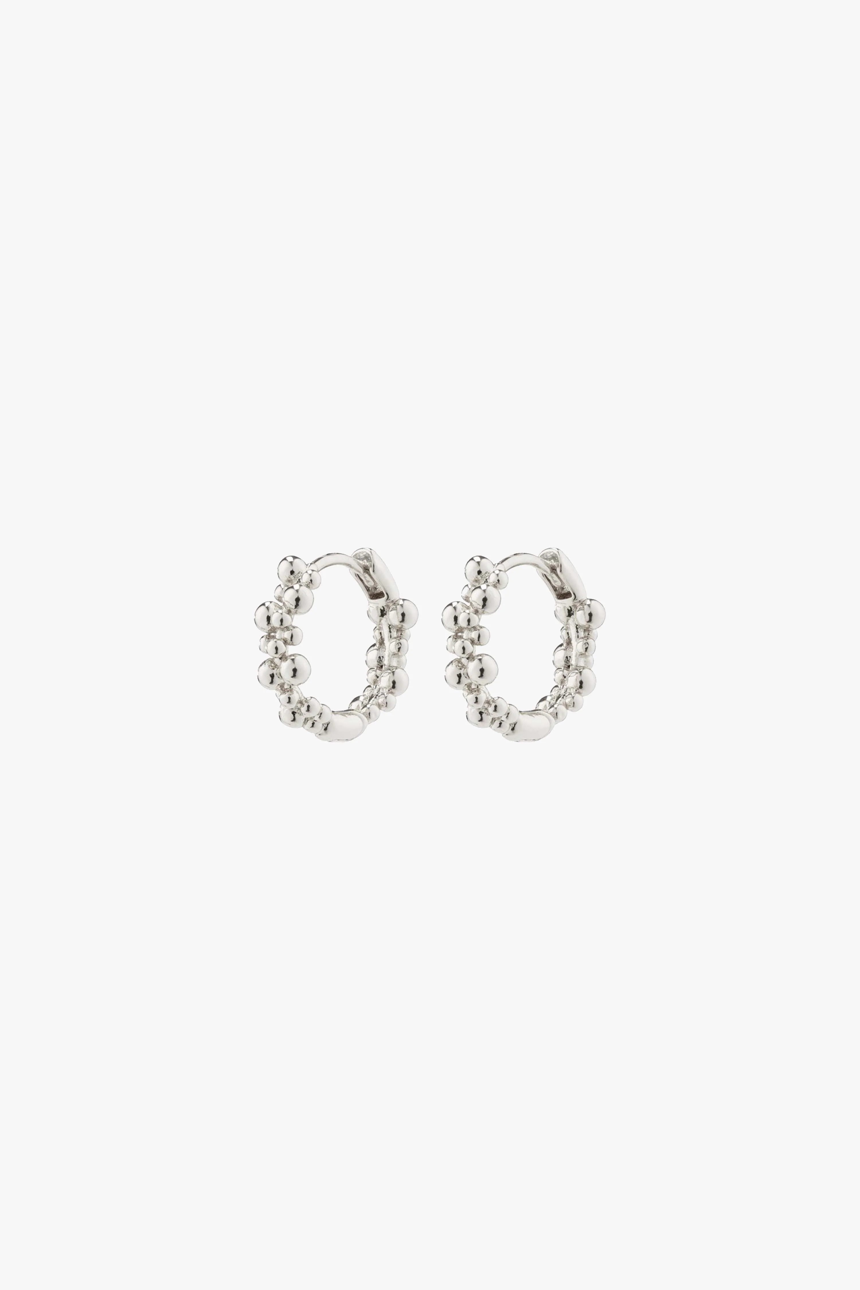 Solidarity Recycled Small Bubbles Hoop Earrings Silver