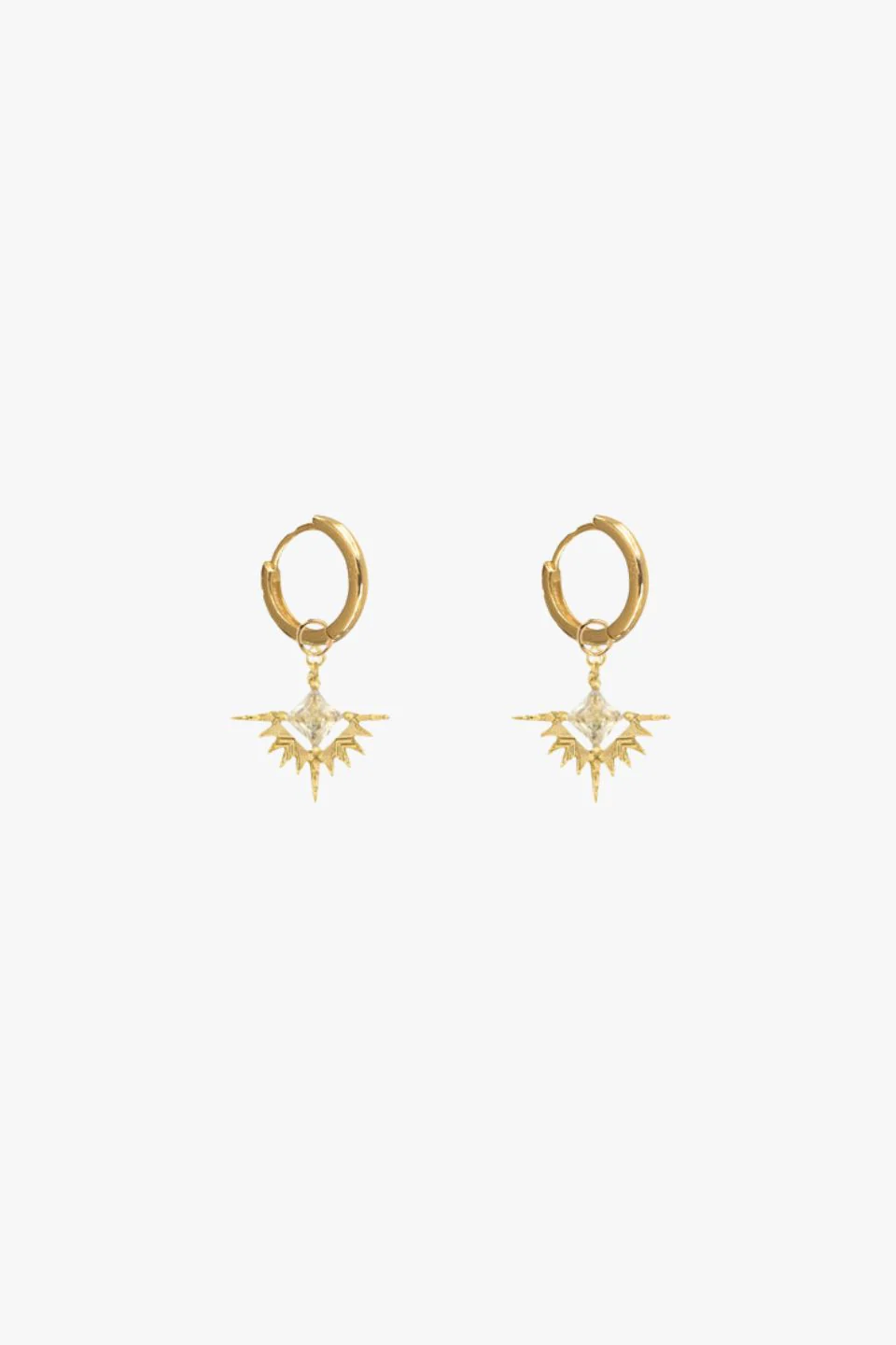 Solstice Gold with Pale Lemon Zirconia Sleeper Earrings
