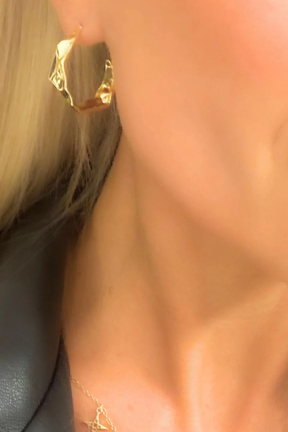 Solta Gold Organic Hoop Earrings - Image 3