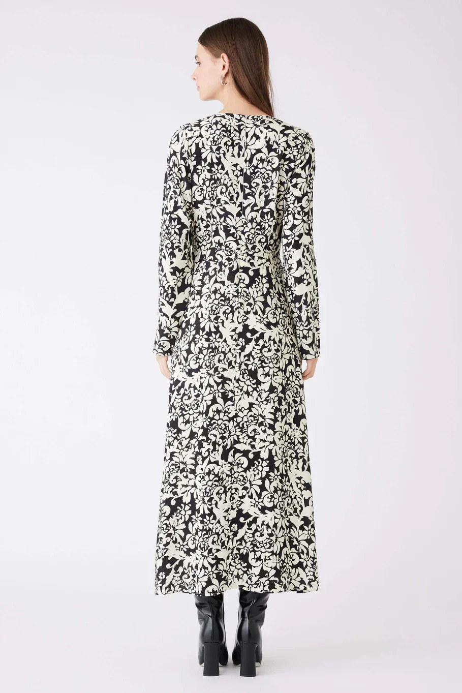 Songbird Black Floral Midi Dress - Image 3