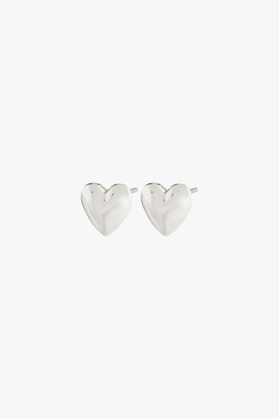 Sophia Recycled Puffy Heart Silver Stud EOL Earrings