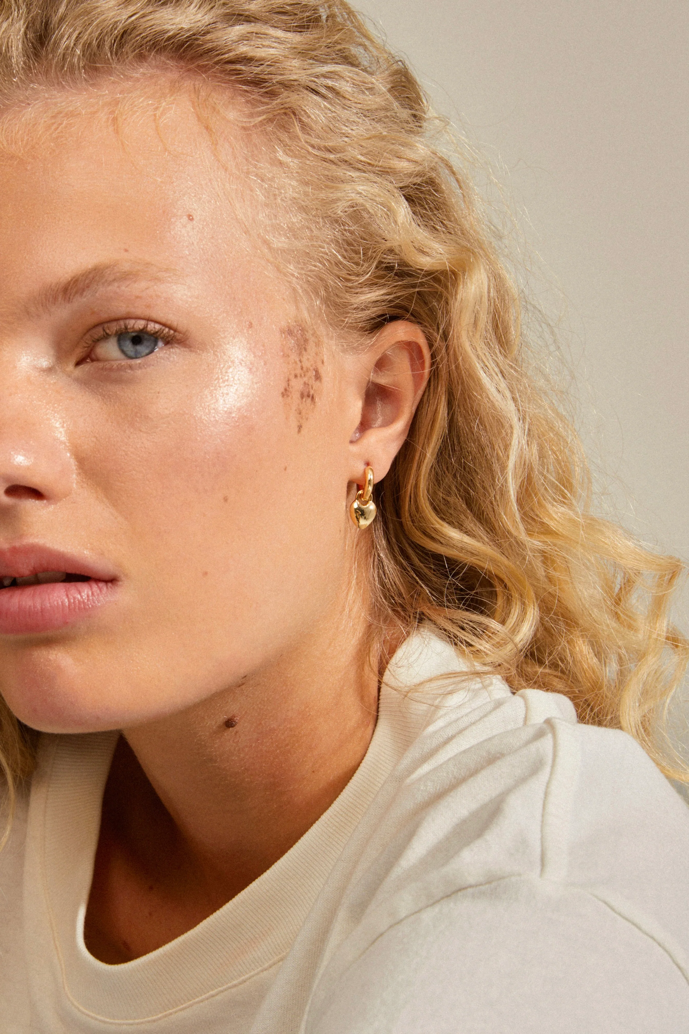 Sophia Gold Heart EOL Hoop Earrings - Image 2