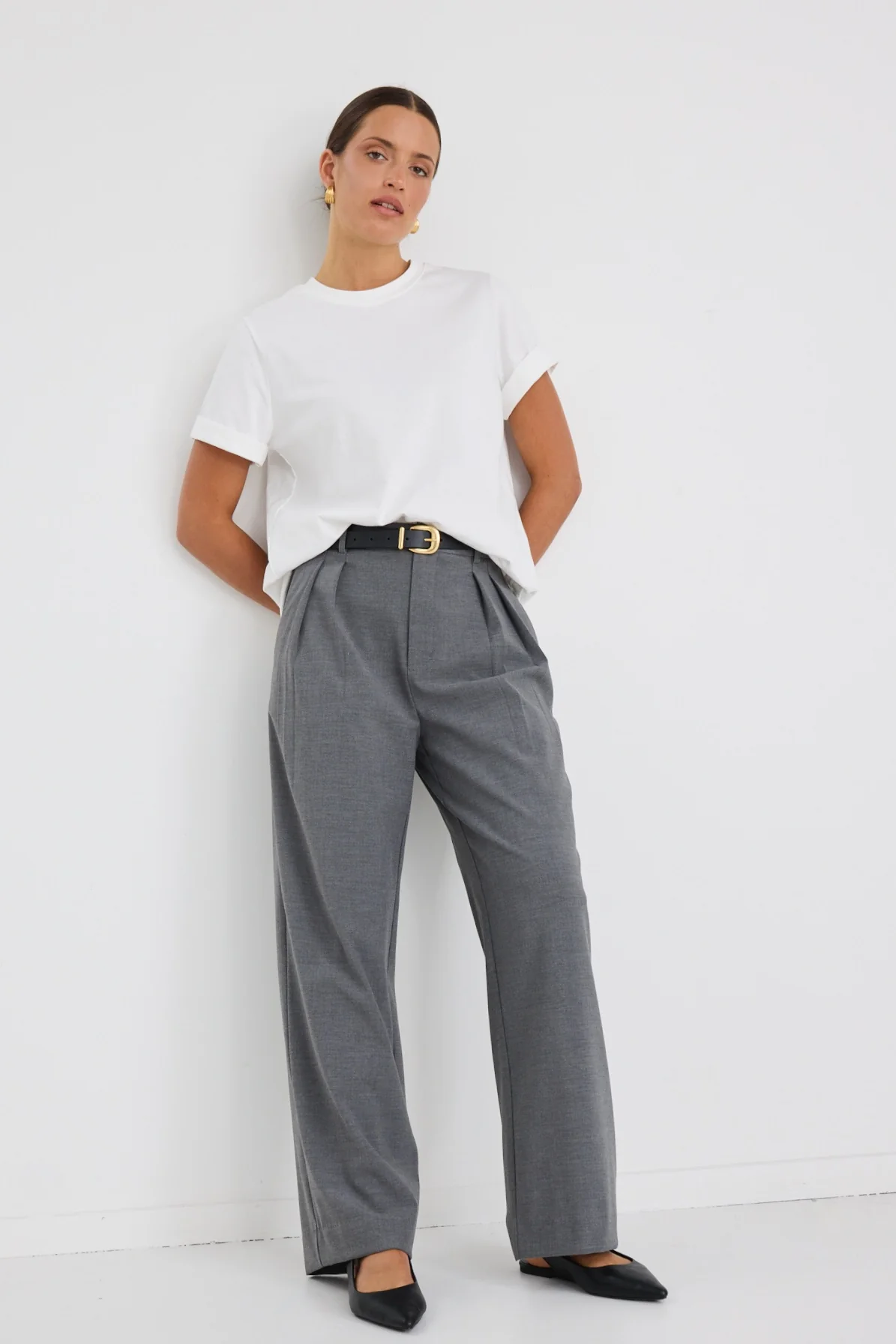 Sophisticated Charcoal Wide Leg Pants