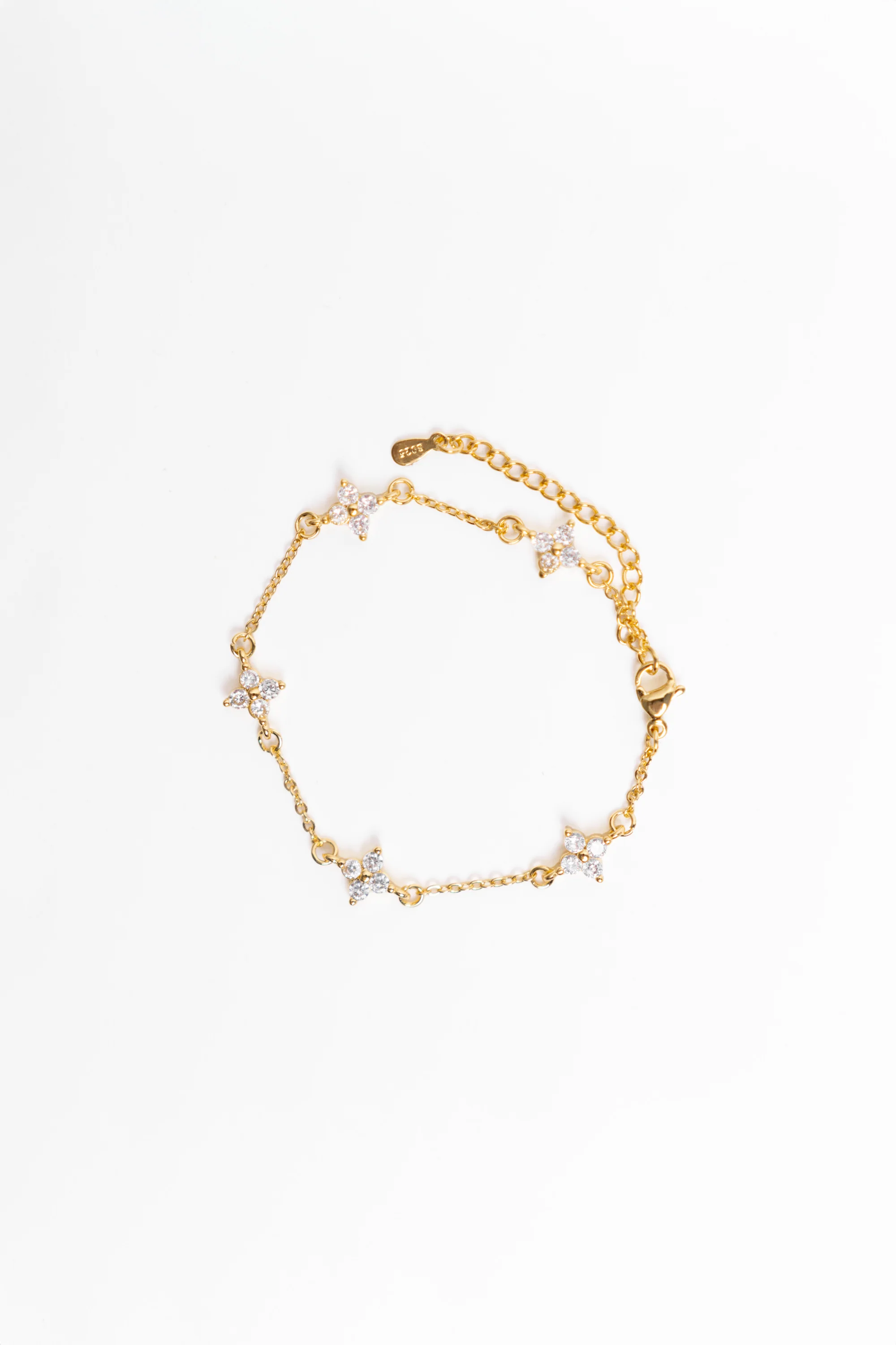 Sparkle Star Charm 14k Gold Plate Plate Bracelet