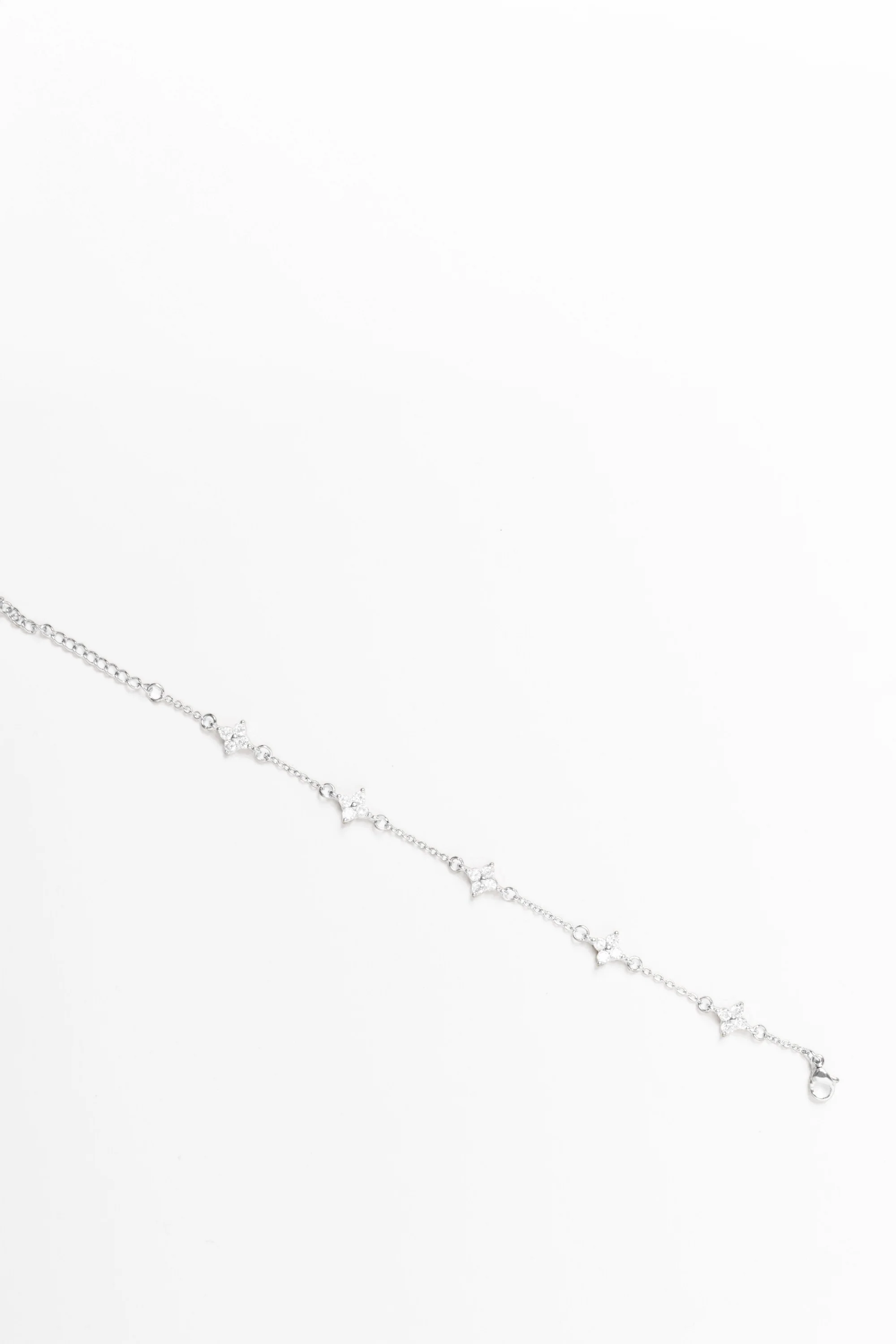 Sparkle Star Charm Sterling Silver Plate Plate Bracelet - Image 2