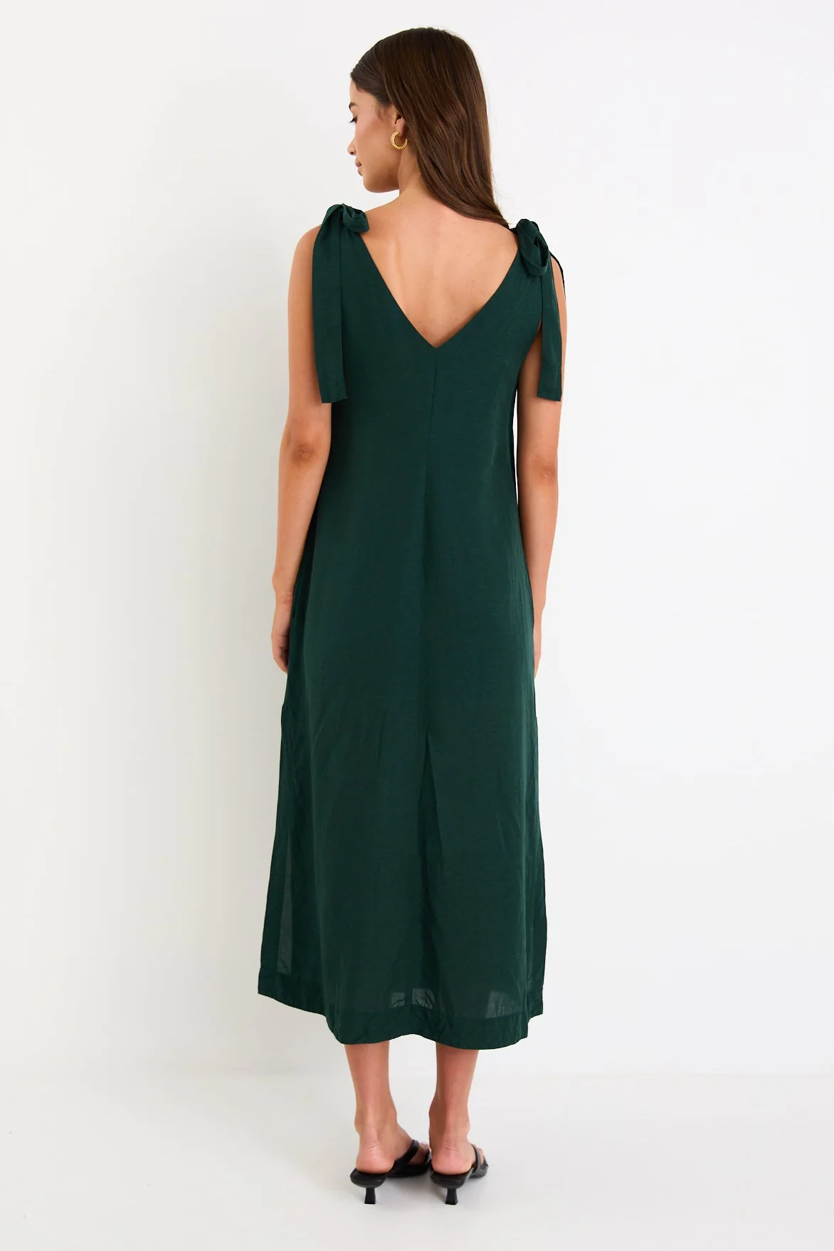 Spontaneous Forest Tie Shoulder Relaxed Midi Dress - Image 3
