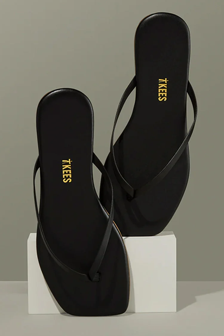 Square Toe Lily Black Leather Sandal - Image 3