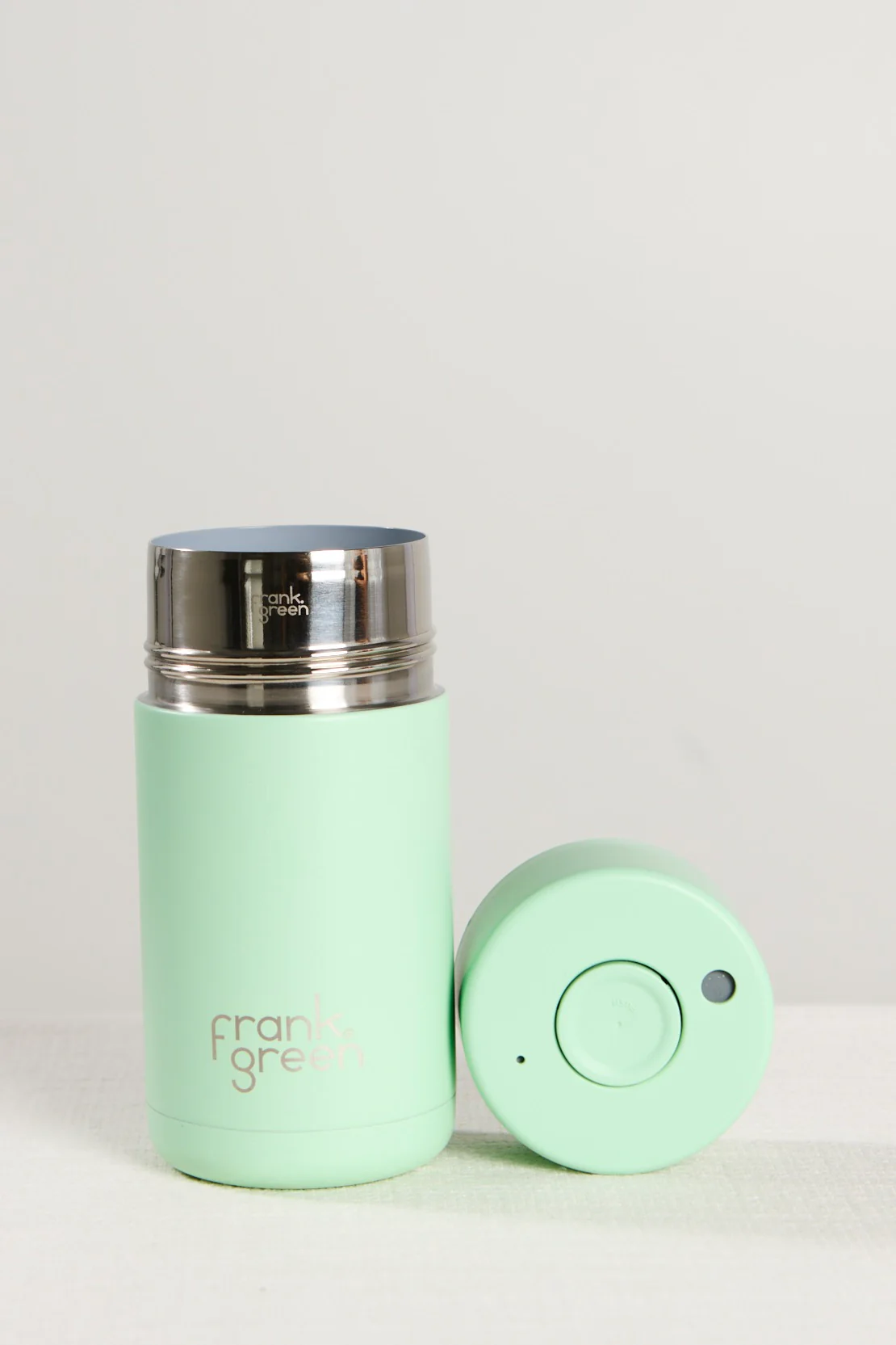 Stainless Steel with Push Button Lid Mint Gelato 12oz Ceramic Cup - Image 2