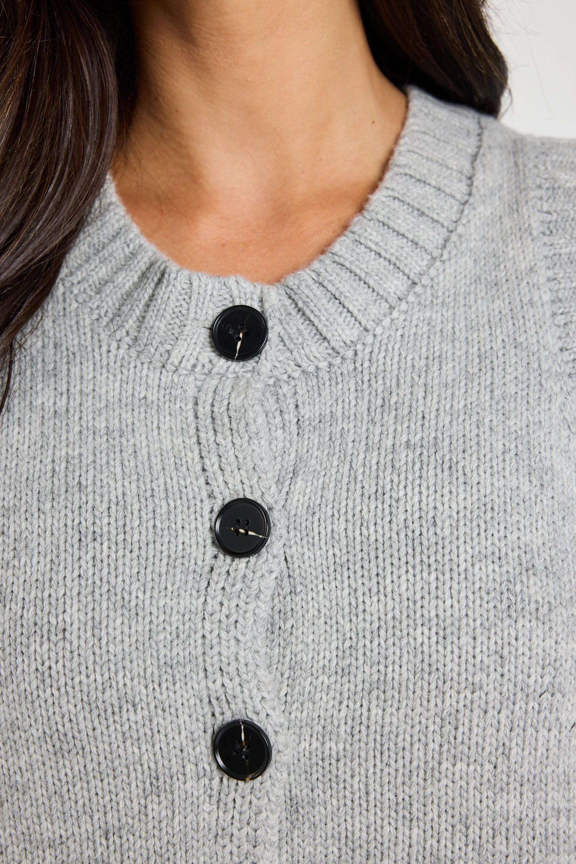 Stamp Grey Marle Crewneck Knit Vest Top - Image 3