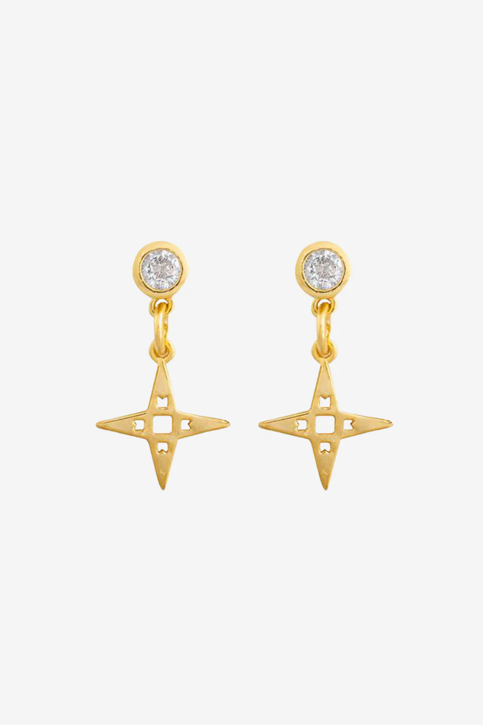 Star Stud Drop EOL Earrings Gold